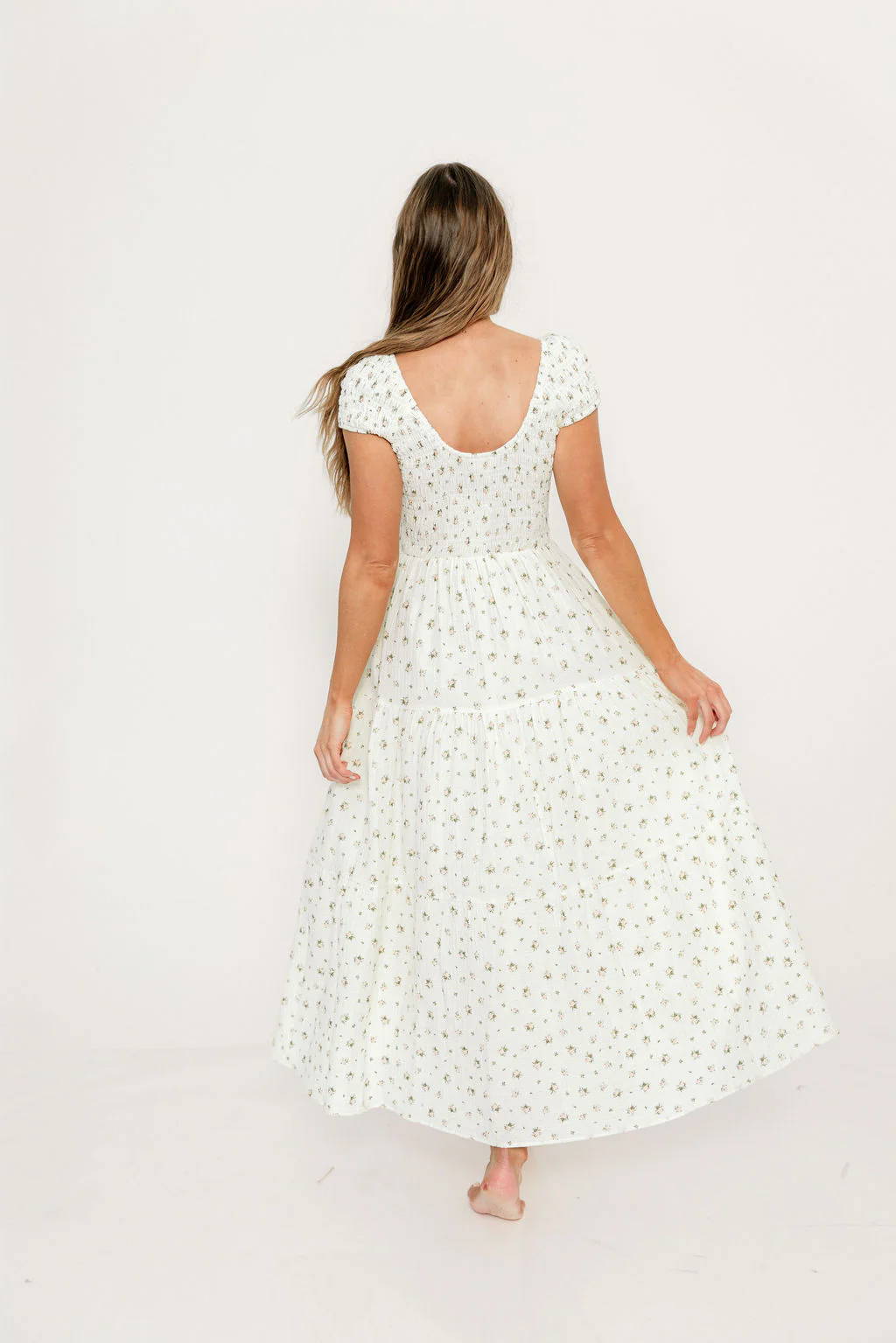 Monet 100% Cotton Maxi Dress in Pink Floral - Bump Friendly - Image 6