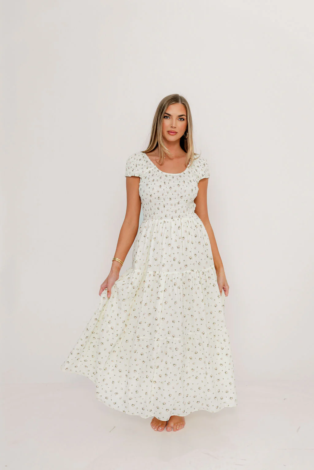 Monet 100% Cotton Maxi Dress in Pink Floral - Bump Friendly - Image 7