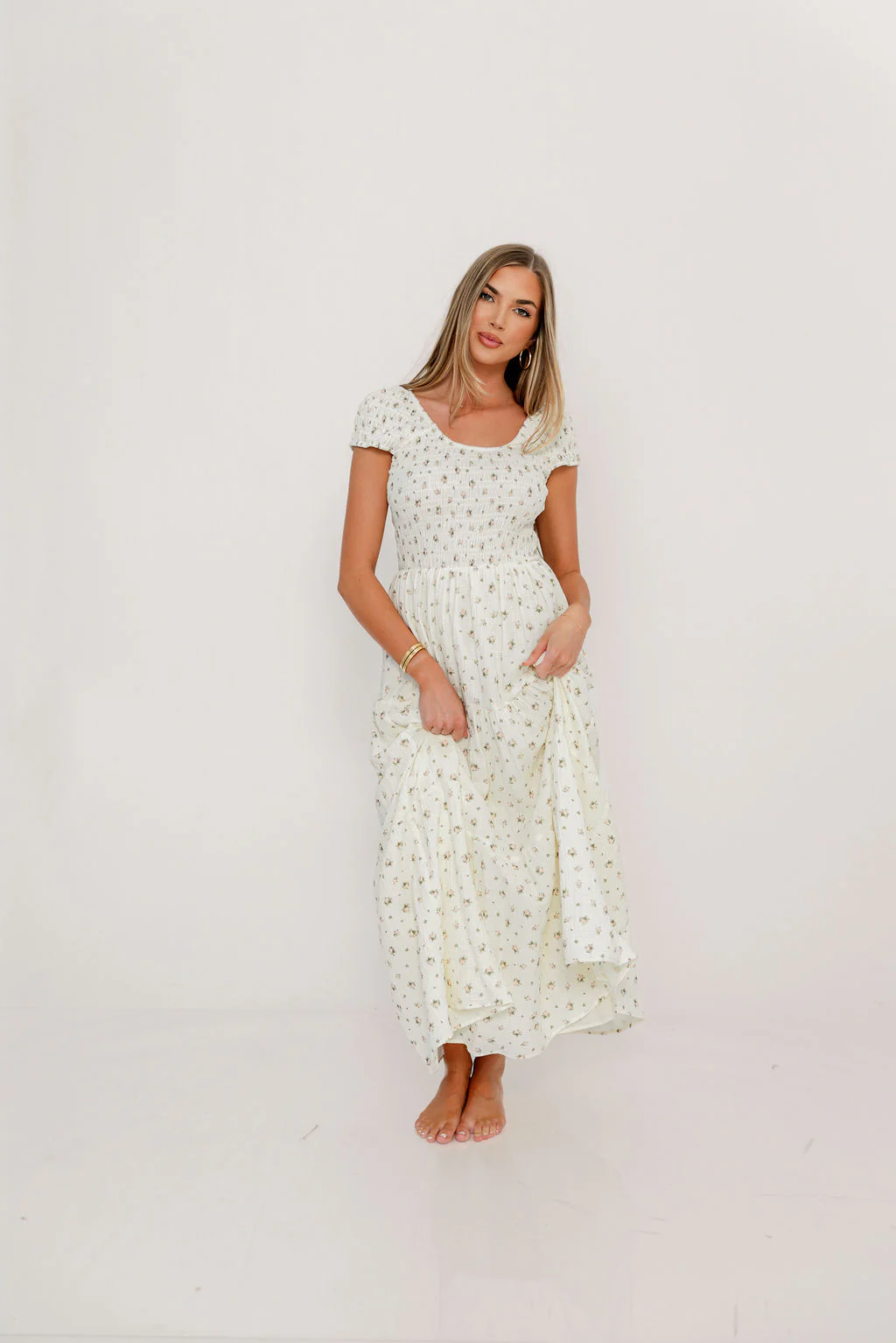 Monet 100% Cotton Maxi Dress in Pink Floral - Bump Friendly - Image 8