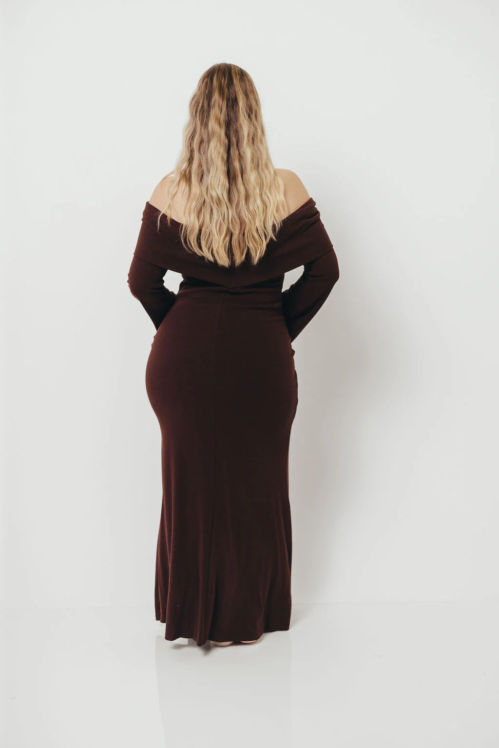 Monroe Maxi Dress with Long Sleeves in Chocolate Brown- Bump Friendly *Final Sale* - Image 22