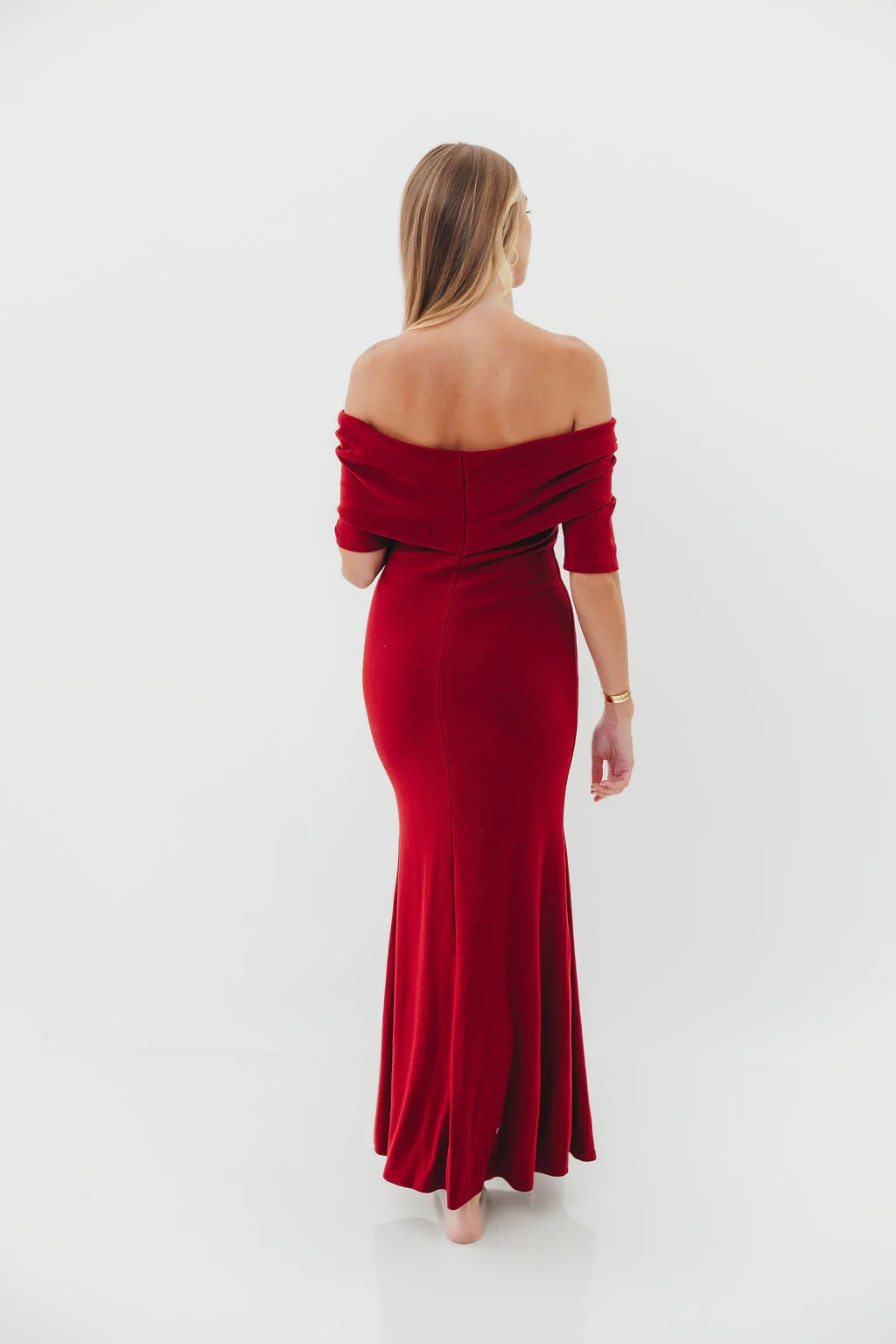 Monroe Half Sleeve Maxi Dress in Red - Bump Friendly *Final Sale* - Image 13