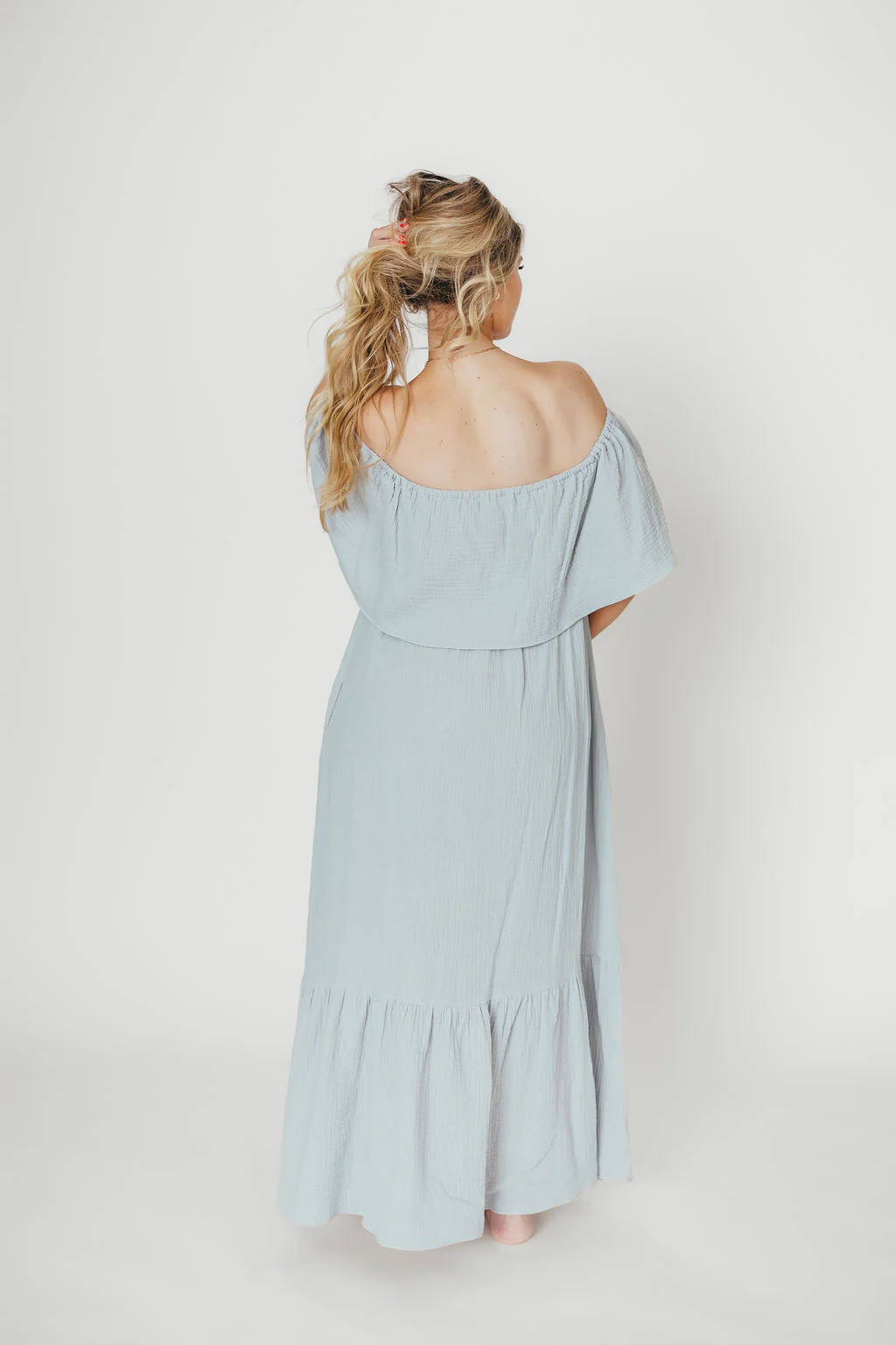 Josie 100% Cotton Maxi Dress in Cloud - Bump & Nursing Friendly - Image 16