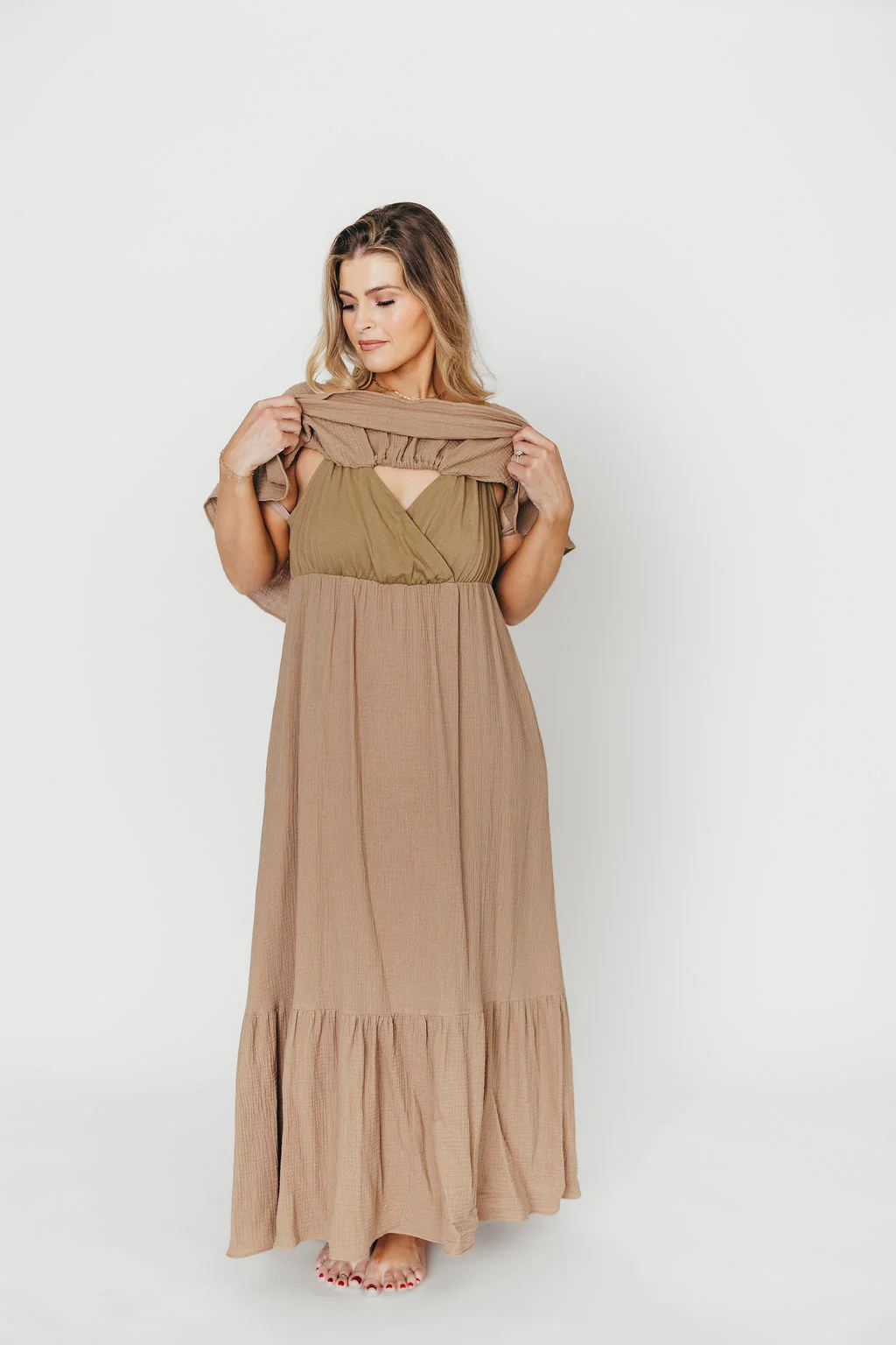 Josie 100% Cotton Maxi Dress in Dry Thyme - Bump & Nursing Friendly *Final-Sale* - Image 13