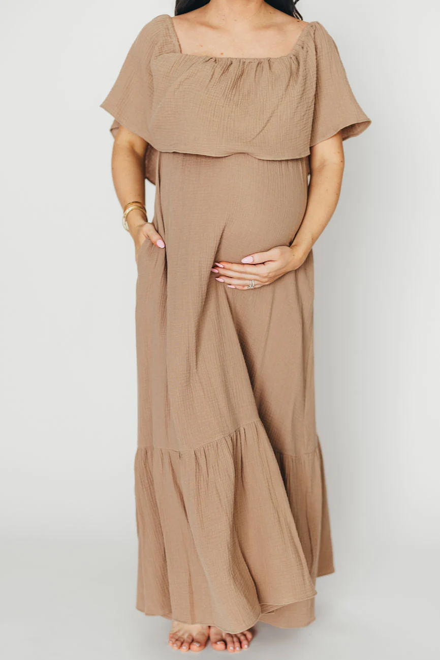 Josie 100% Cotton Maxi Dress in Dry Thyme - Bump & Nursing Friendly *Final-Sale* - Image 20