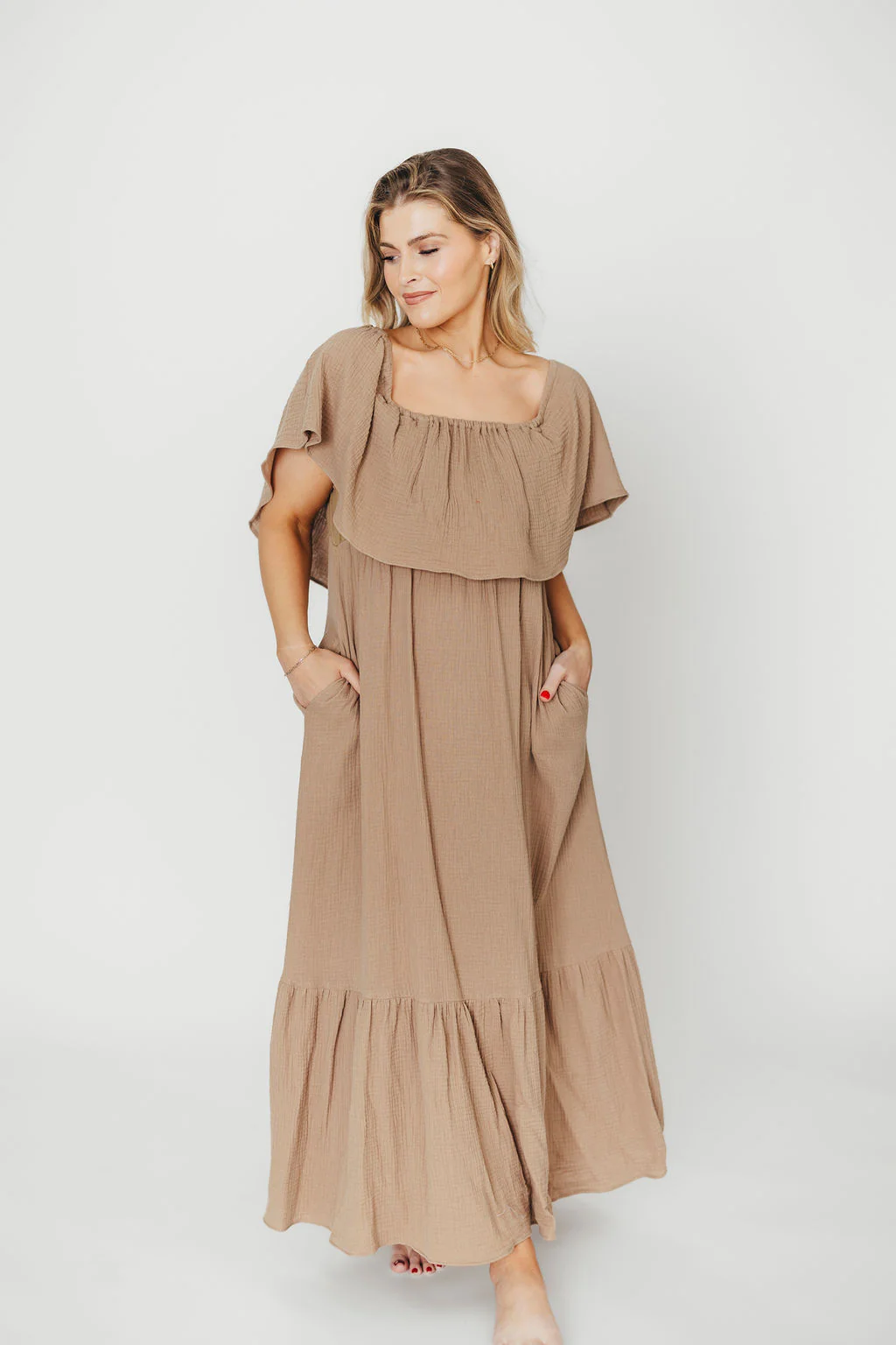 Josie 100% Cotton Maxi Dress in Dry Thyme - Bump & Nursing Friendly *Final-Sale* - Image 5