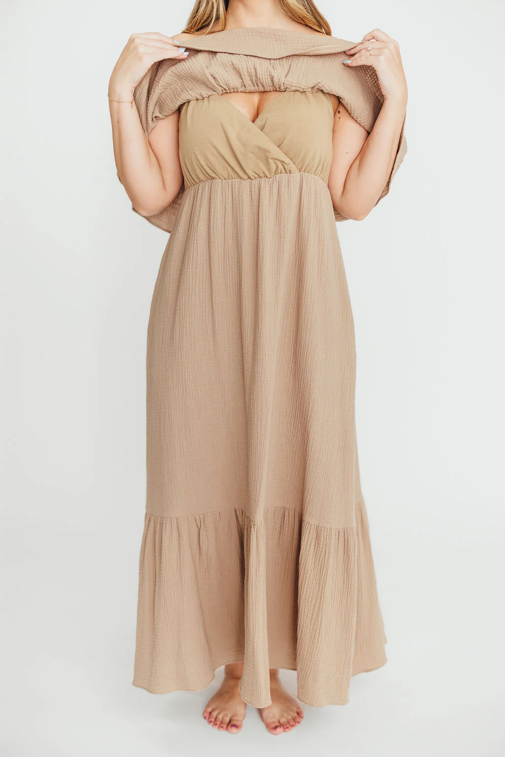 Josie 100% Cotton Maxi Dress in Dry Thyme - Bump & Nursing Friendly *Final-Sale* - Image 9