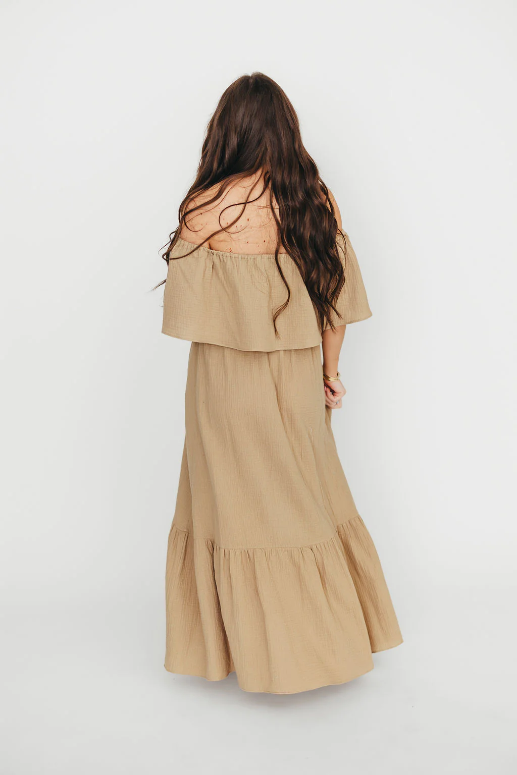 Josie 100% Cotton Maxi Dress in Khaki - Image 15