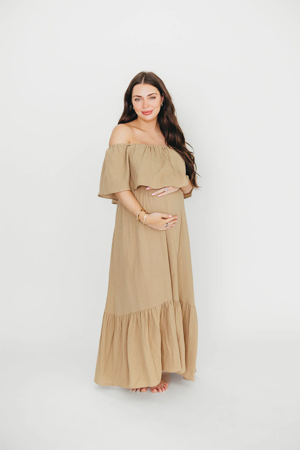 Josie 100% Cotton Maxi Dress in Khaki - Image 6