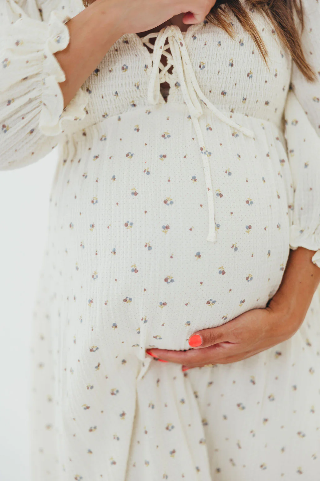 Cecilia 100% Cotton Smocked Maxi Dress in Ivory (Lined) - Bump Friendly - Image 4