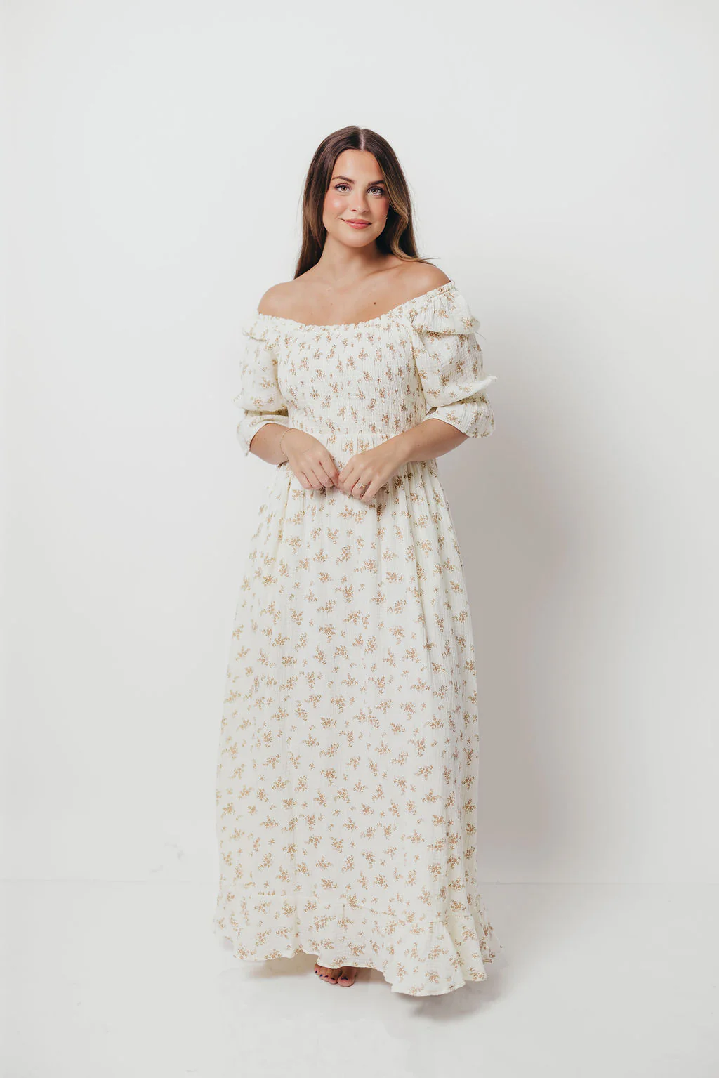 Sienna Maxi Dress in Cream - Image 25