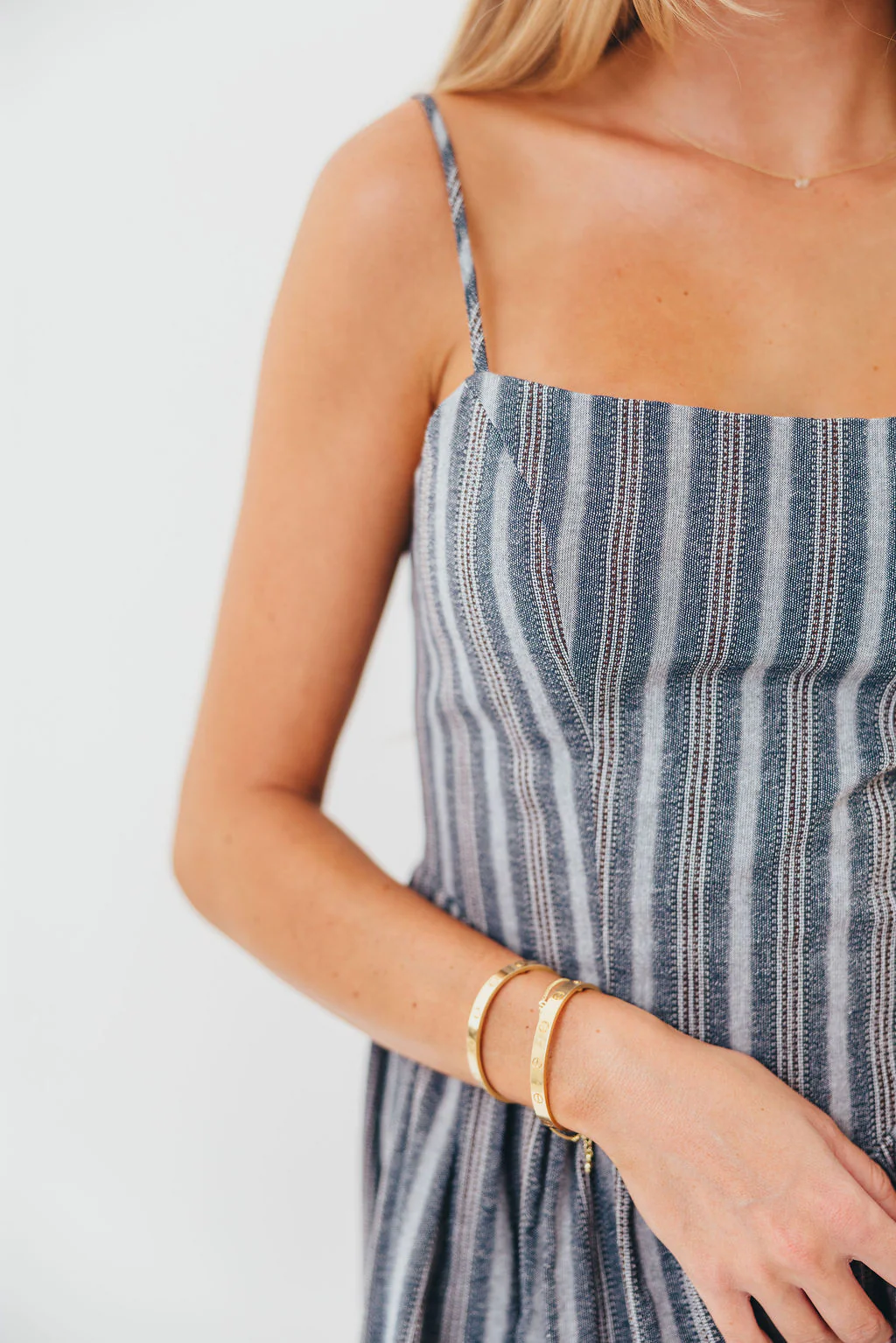 Nantucket 100% Cotton Midi Dress in Harborline - Image 6