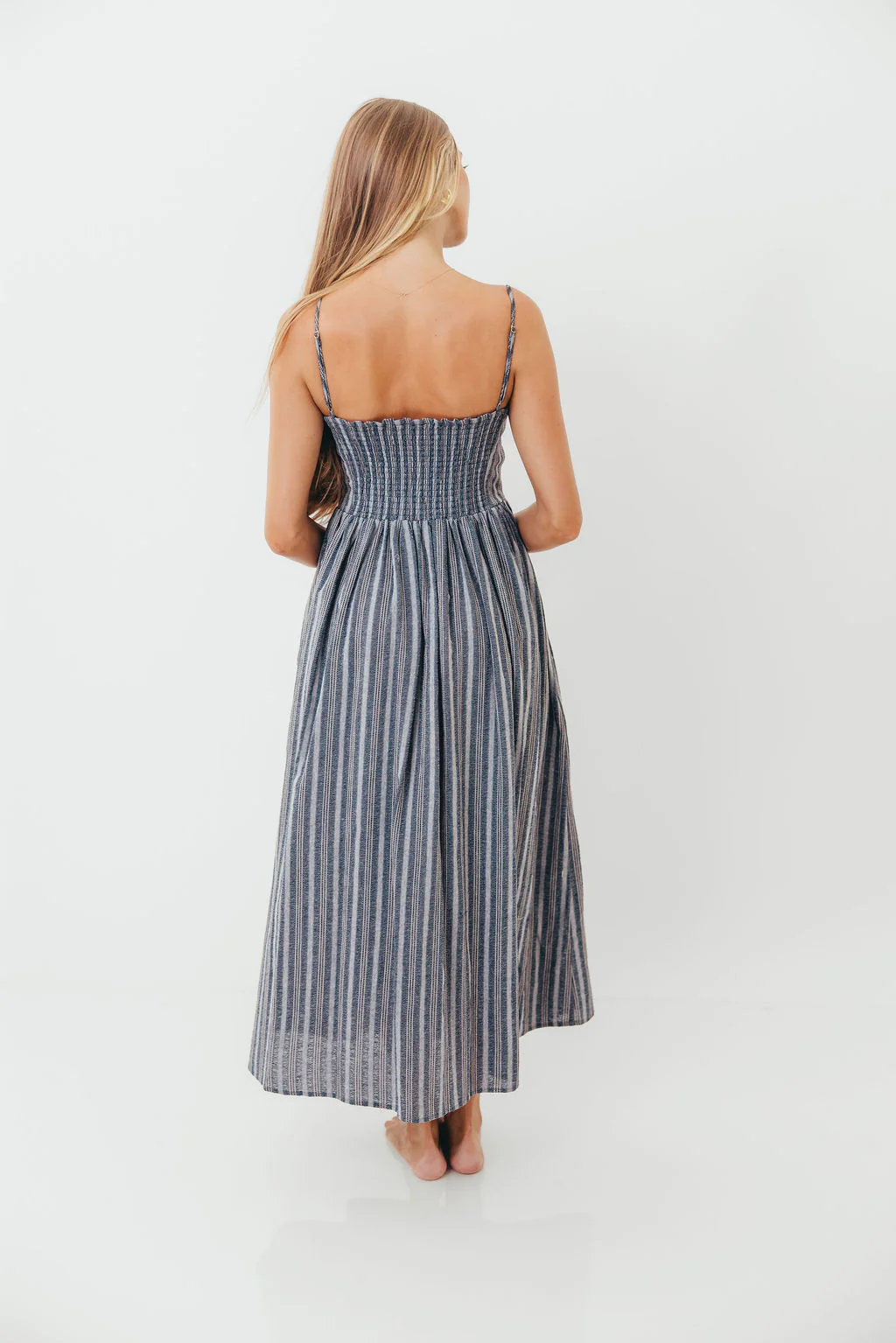 Nantucket 100% Cotton Midi Dress in Harborline - Image 9