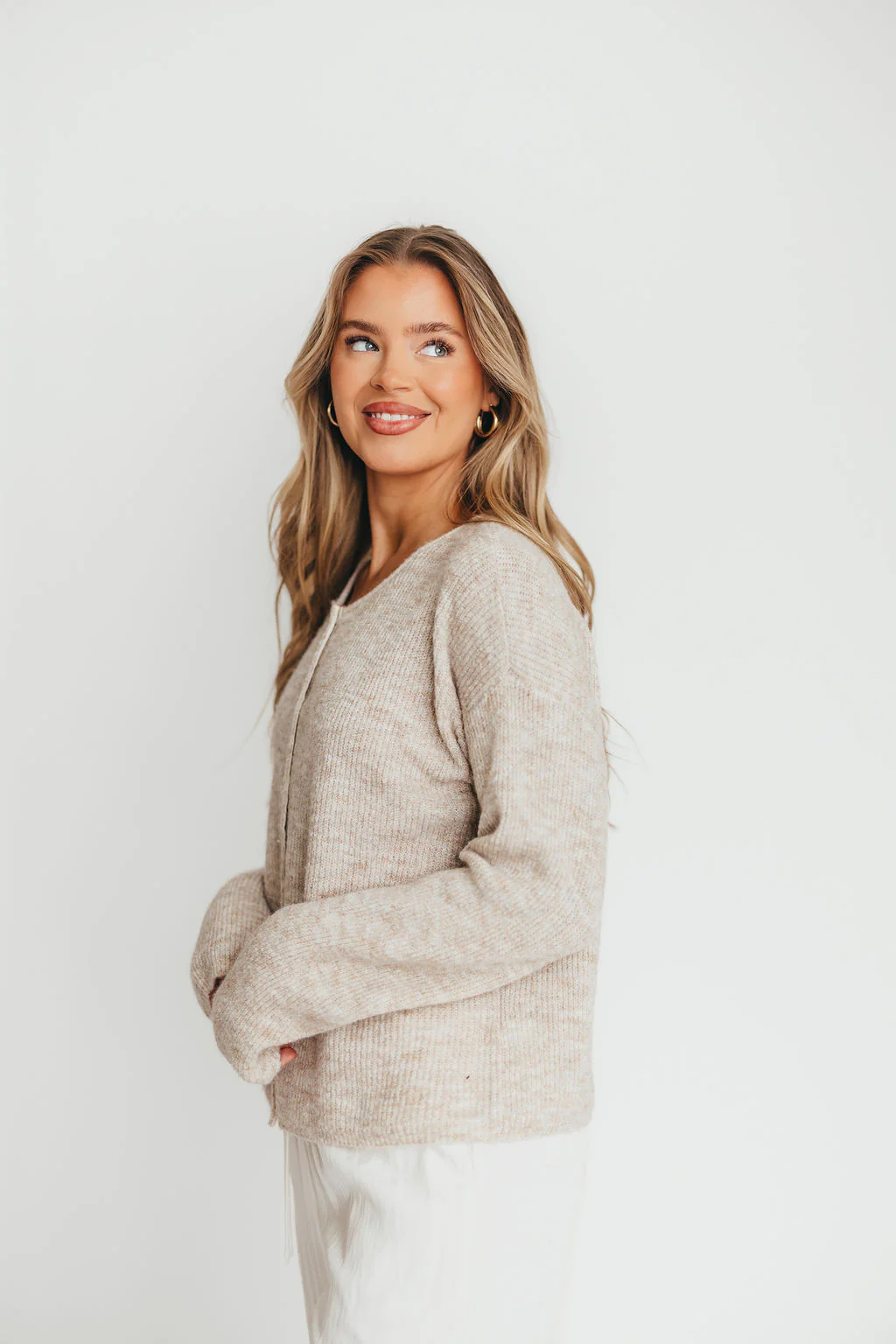 Newport Cardigan in Oatmeal Heather - Image 4