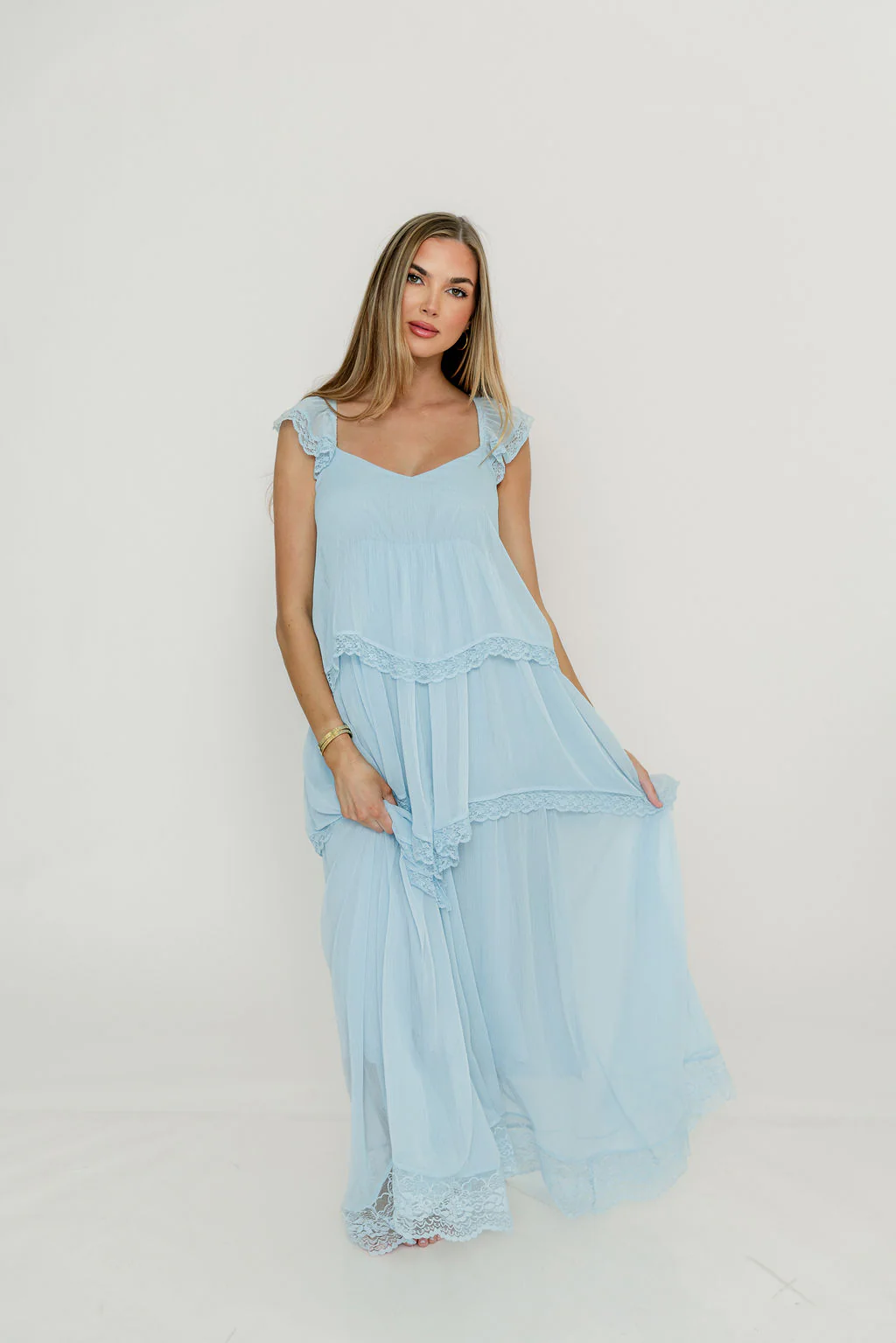 Nicola Maxi Dress in Pale Blue - Image 13