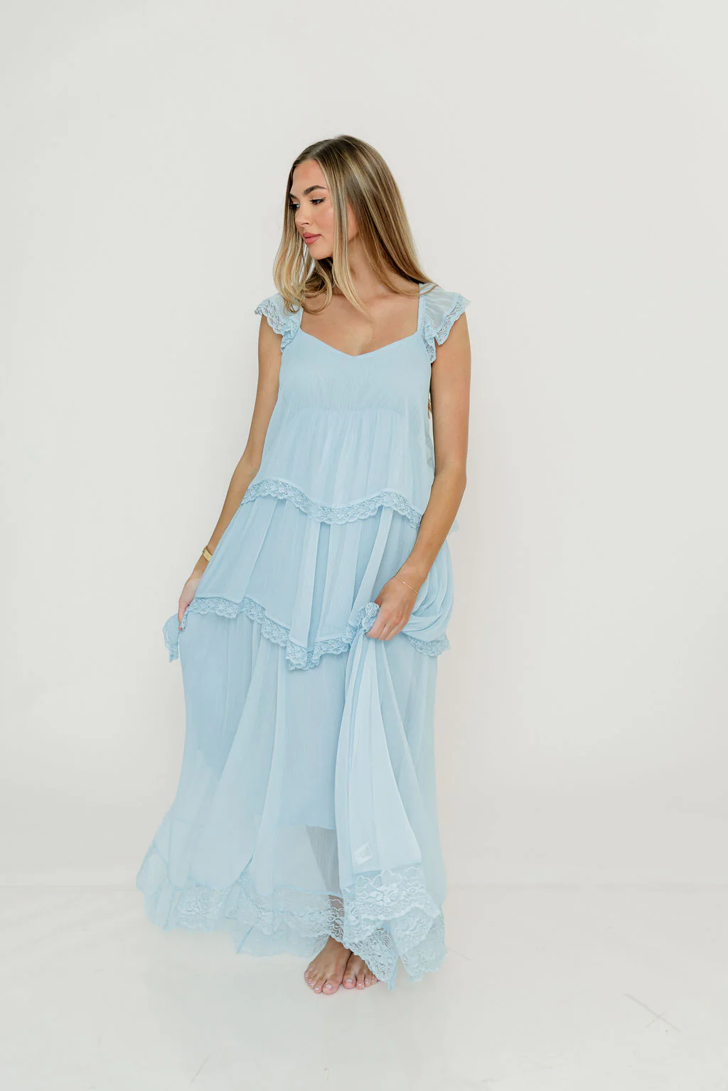 Nicola Maxi Dress in Pale Blue - Image 14