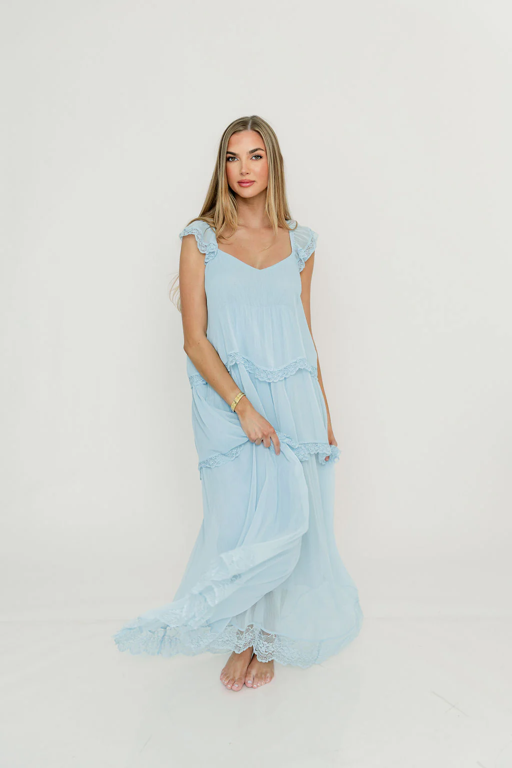 Nicola Maxi Dress in Pale Blue - Image 15