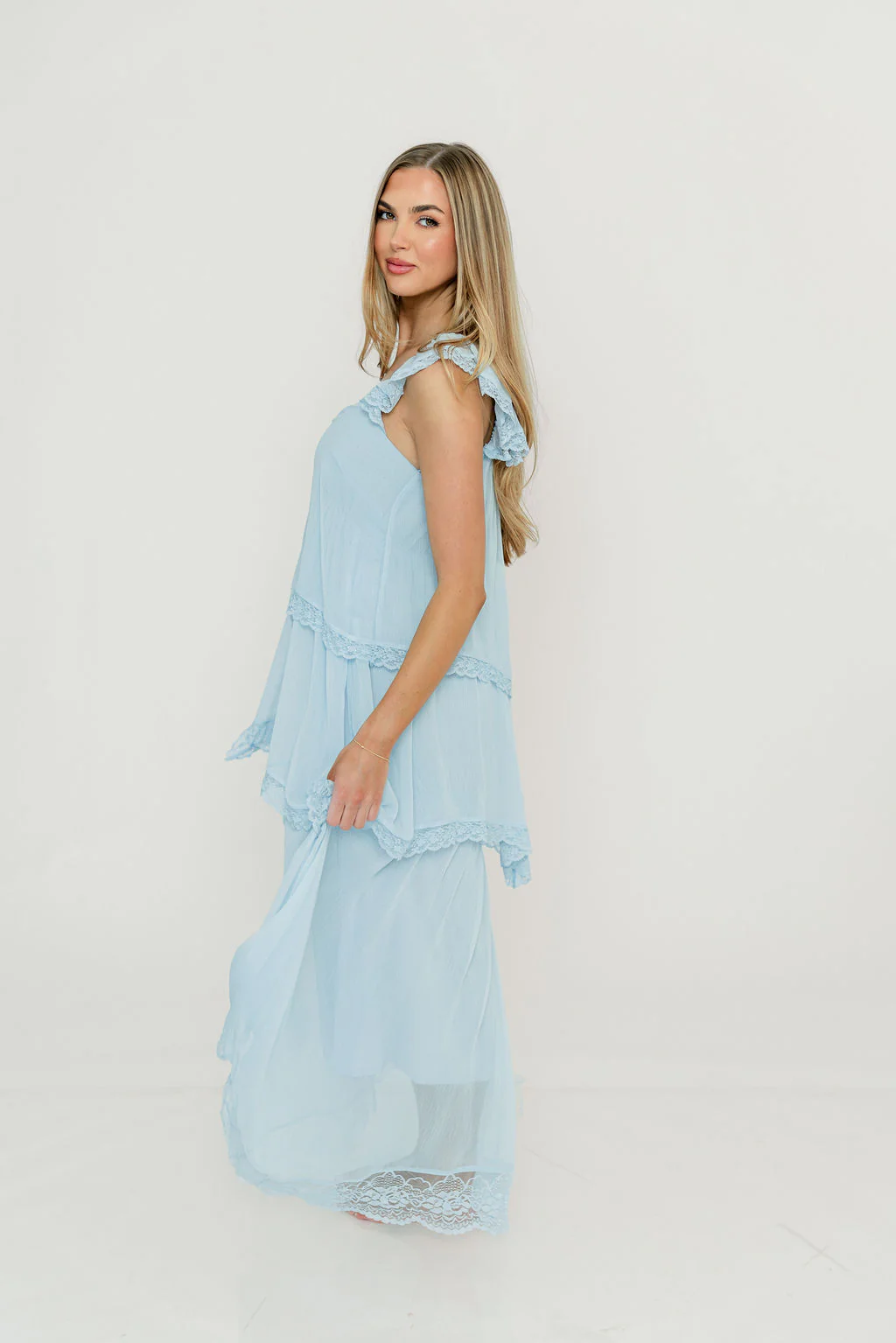 Nicola Maxi Dress in Pale Blue - Image 16