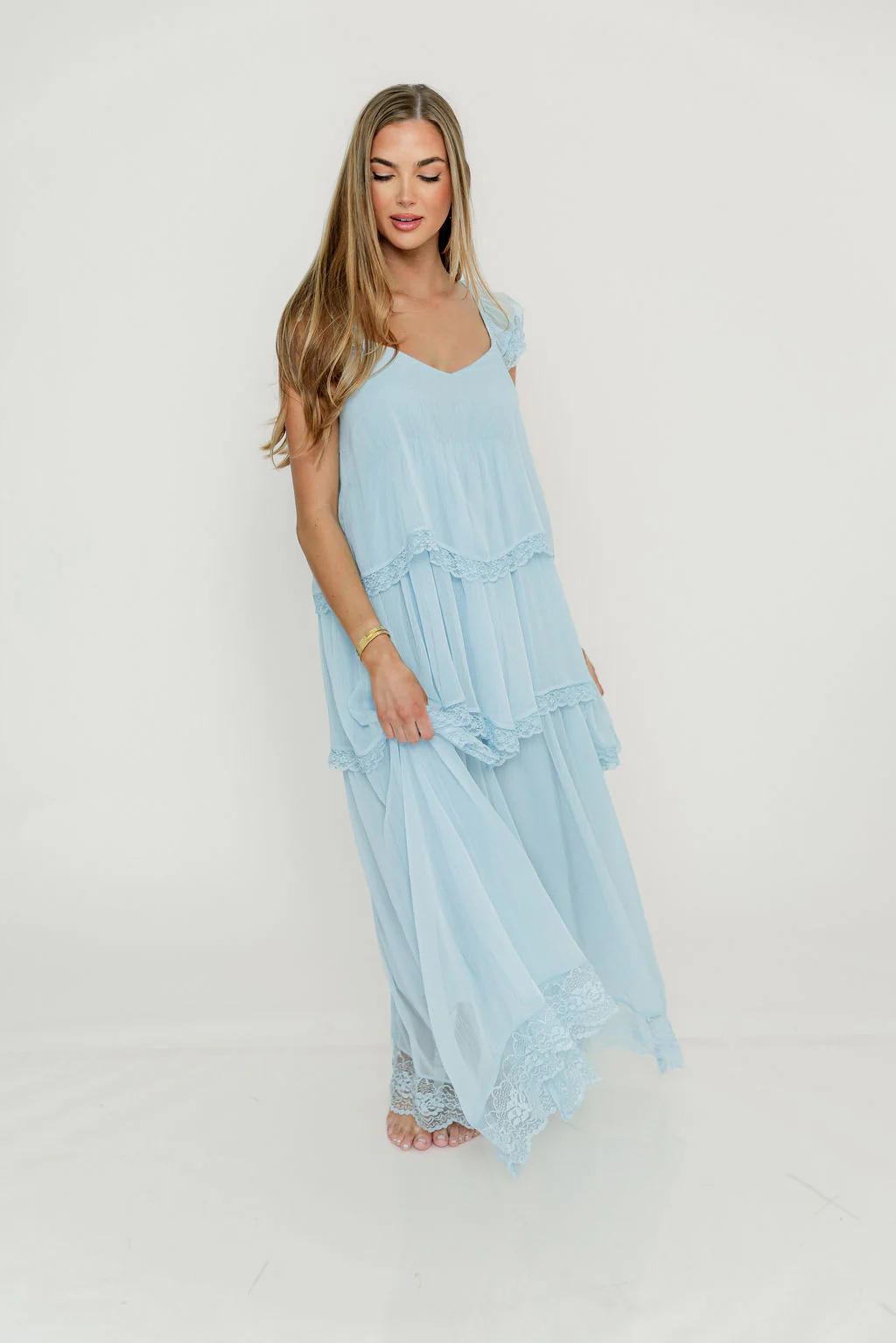 Nicola Maxi Dress in Pale Blue - Image 18