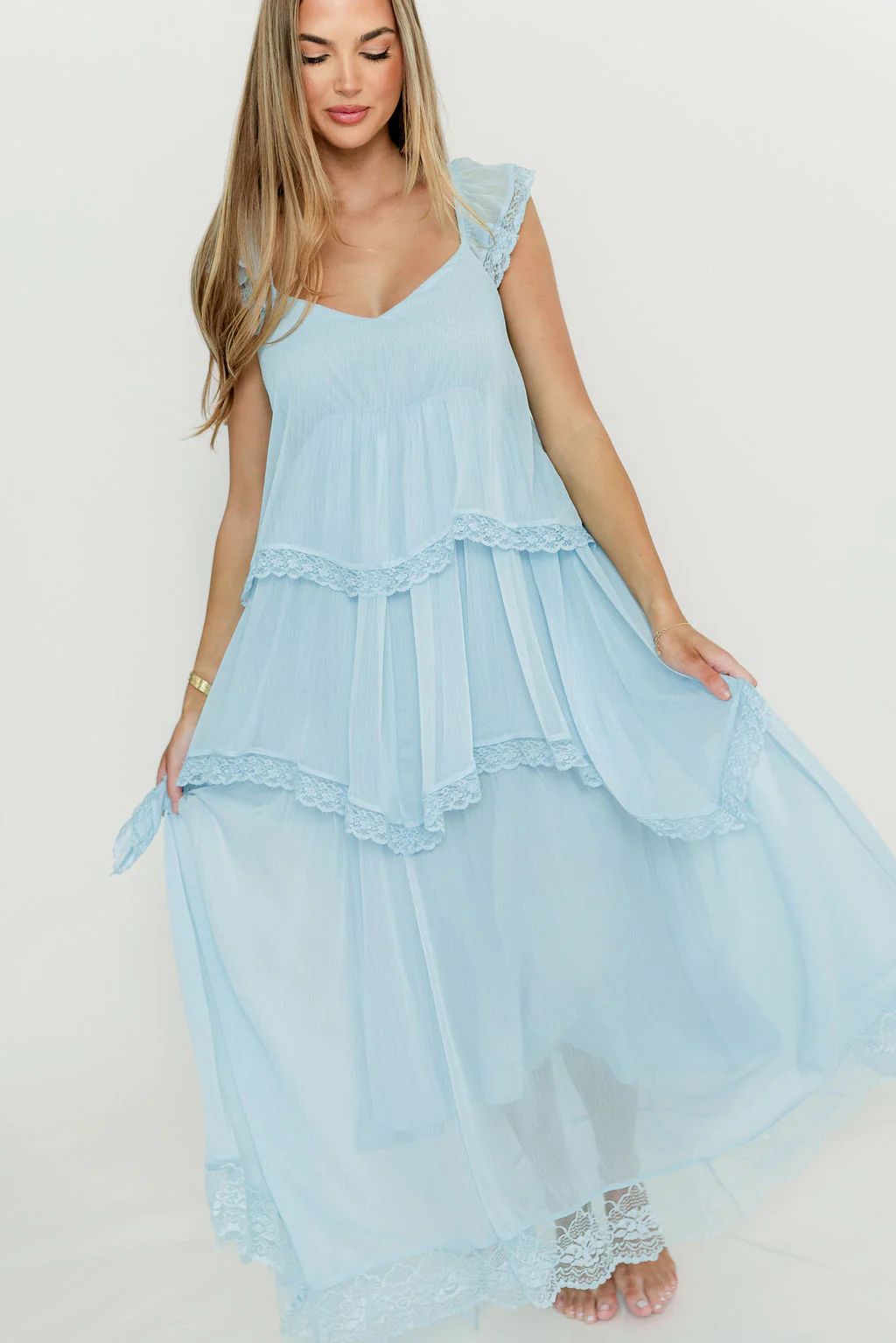 Nicola Maxi Dress in Pale Blue - Image 19