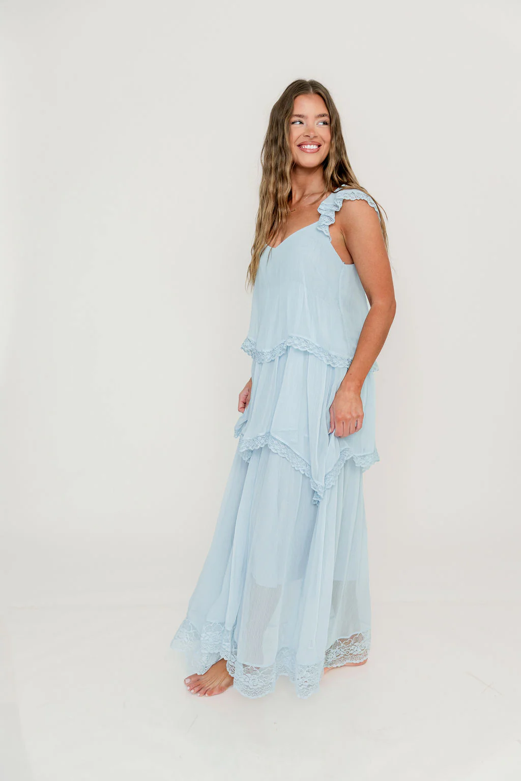 Nicola Maxi Dress in Pale Blue - Image 6