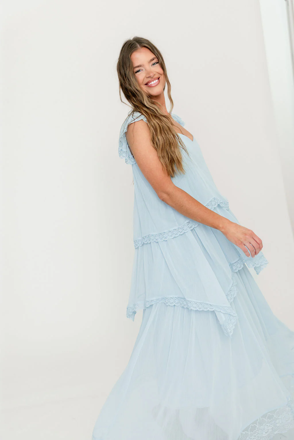 Nicola Maxi Dress in Pale Blue - Image 7