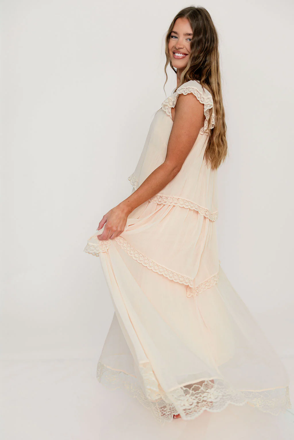 Nicola Maxi Dress in Pale Pink - Image 10