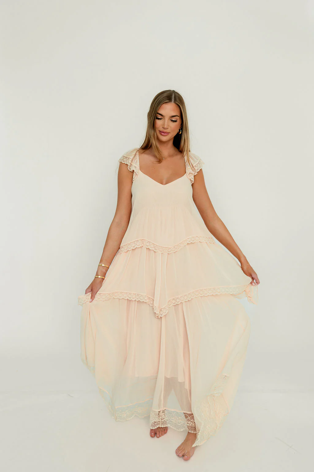 Nicola Maxi Dress in Pale Pink - Image 13