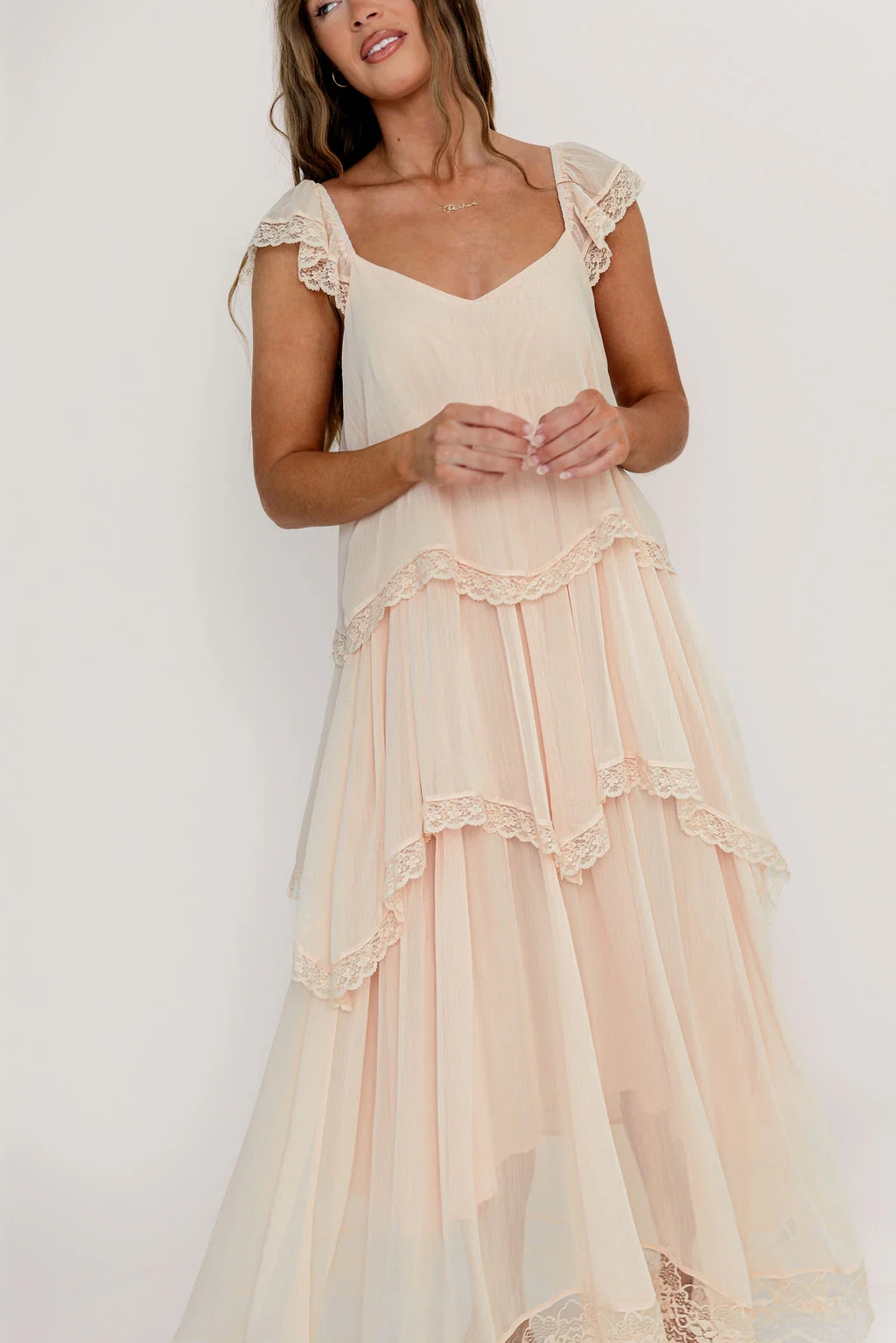 Nicola Maxi Dress in Pale Pink - Image 5