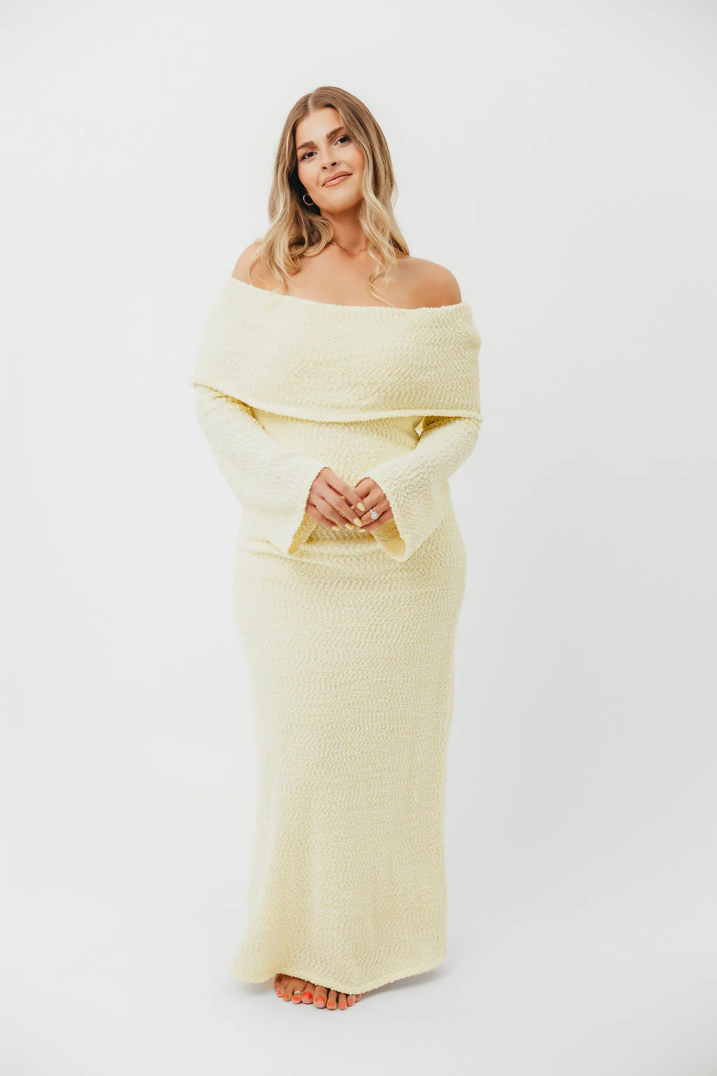 Nora Knit Maxi Dress in Butter Yellow - Bump Friendly - Image 13