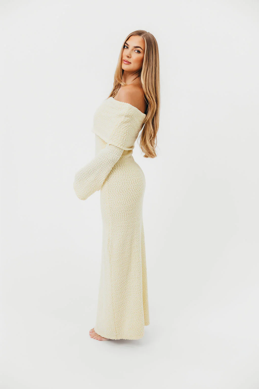Nora Knit Maxi Dress in Butter Yellow - Bump Friendly - Image 14