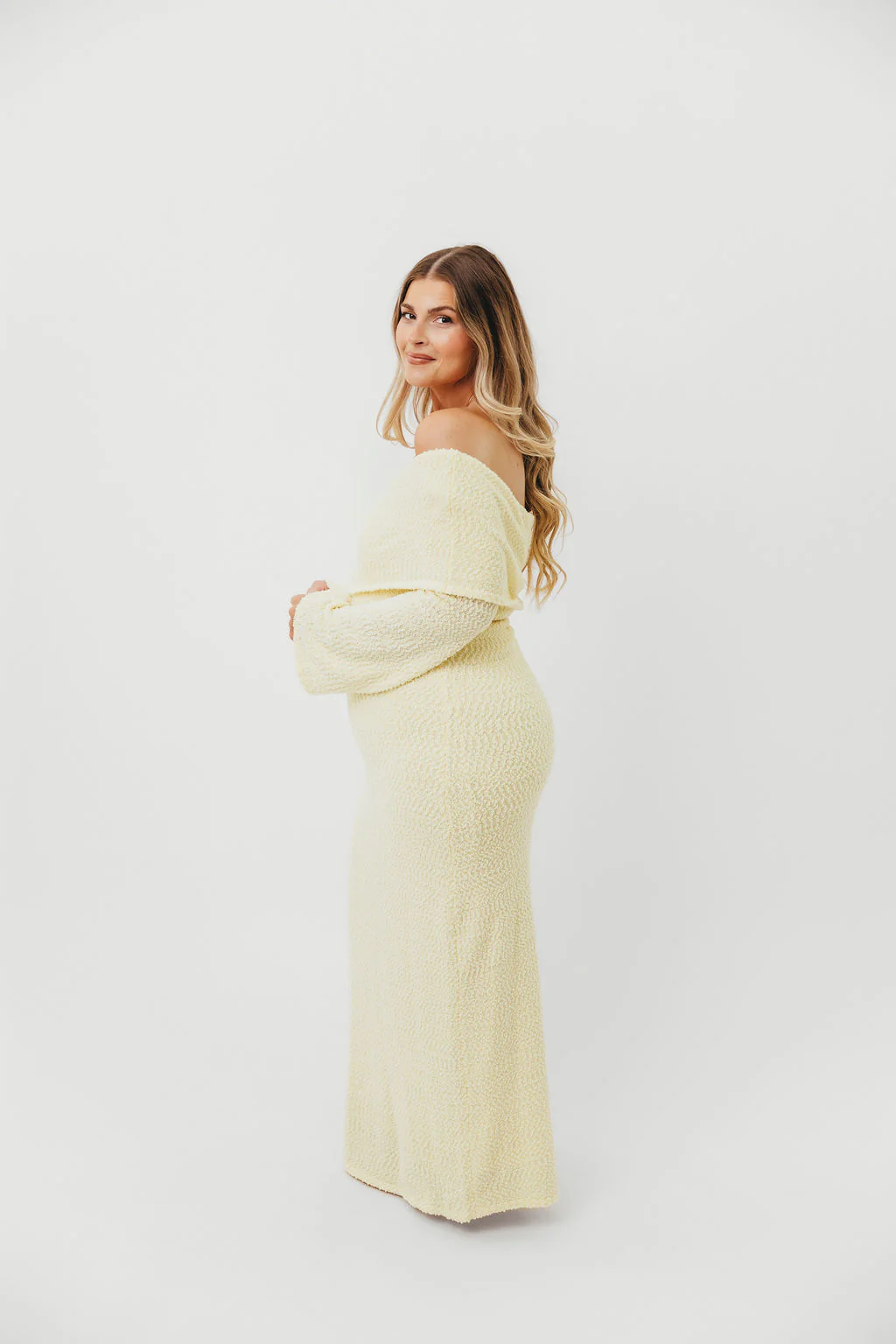 Nora Knit Maxi Dress in Butter Yellow - Bump Friendly - Image 15