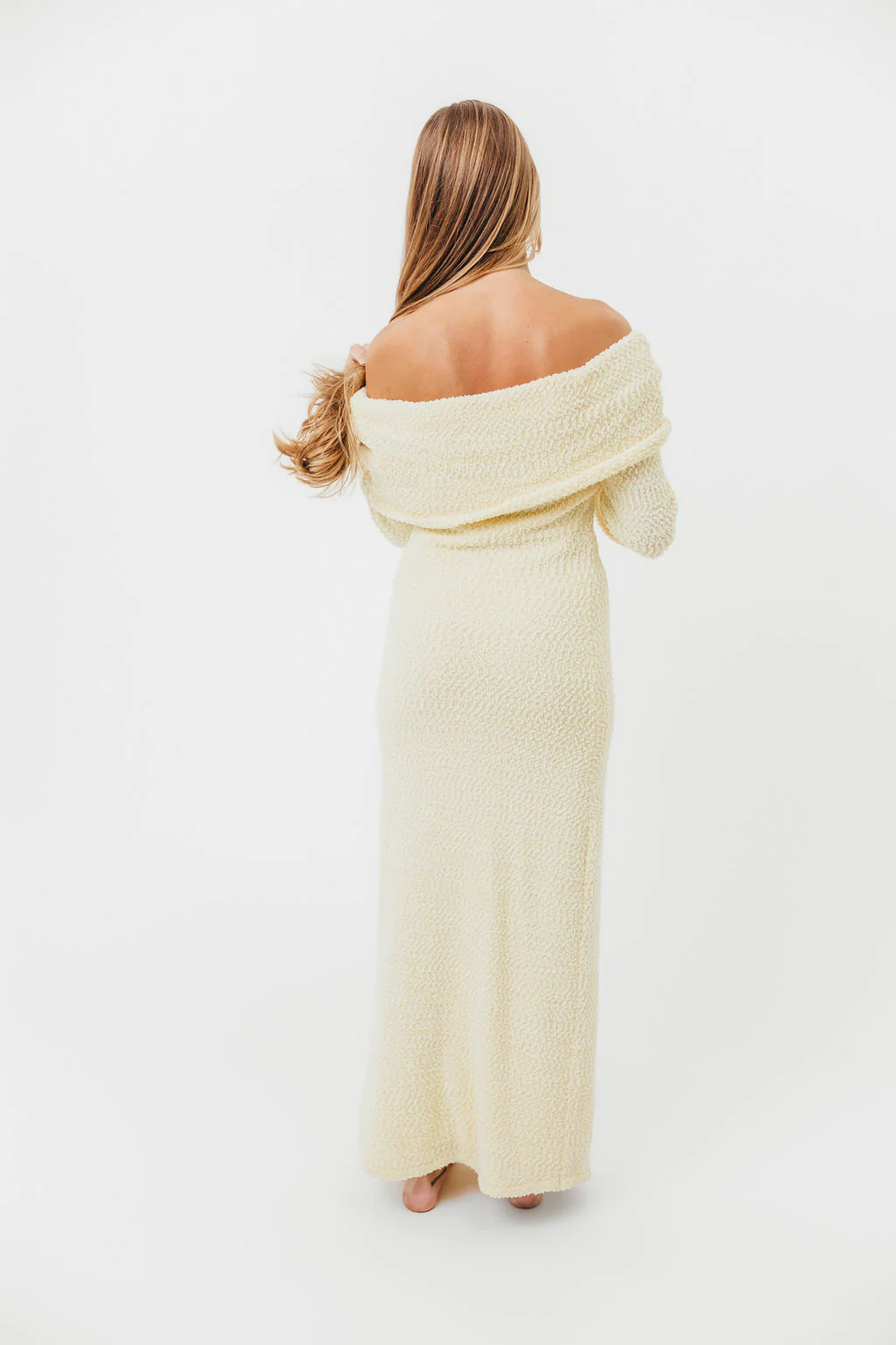Nora Knit Maxi Dress in Butter Yellow - Bump Friendly - Image 5