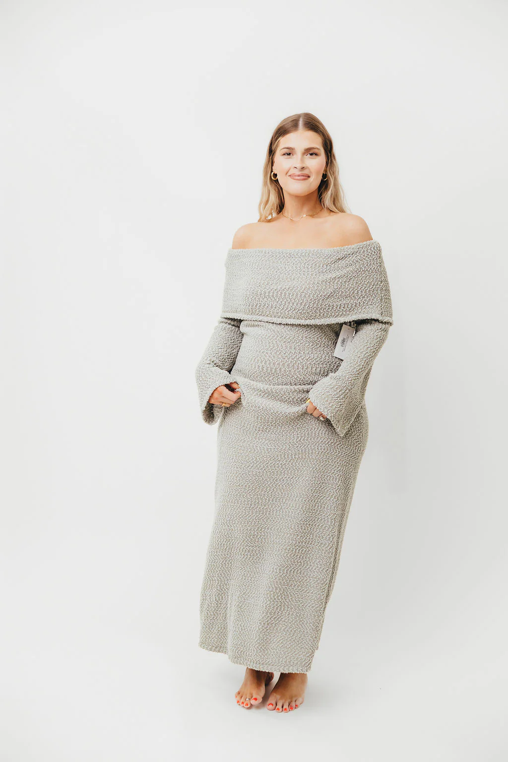 Nora Knit Maxi Dress in Dusty Sage - Bump Friendly - Image 10
