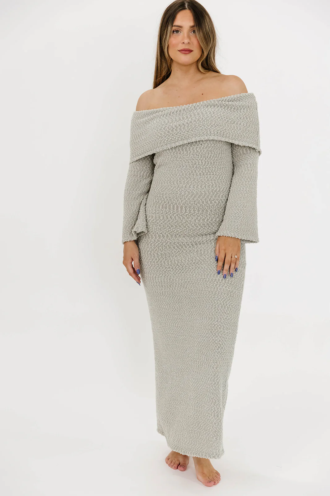 Nora Knit Maxi Dress in Dusty Sage - Bump Friendly - Image 16