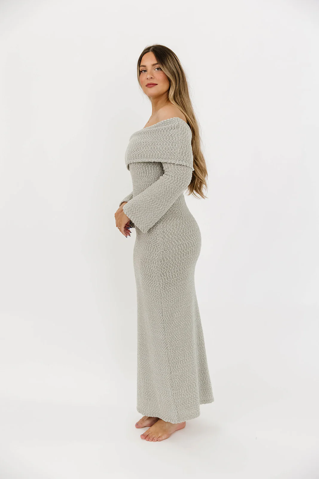 Nora Knit Maxi Dress in Dusty Sage - Bump Friendly - Image 17