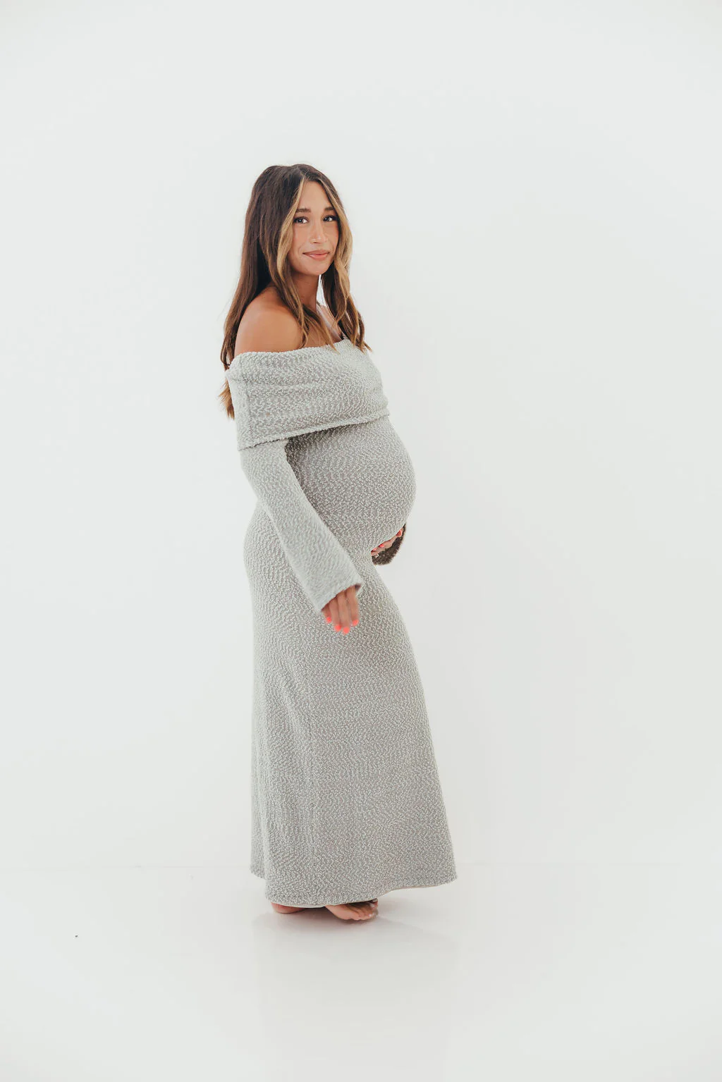Nora Knit Maxi Dress in Dusty Sage - Bump Friendly - Image 19