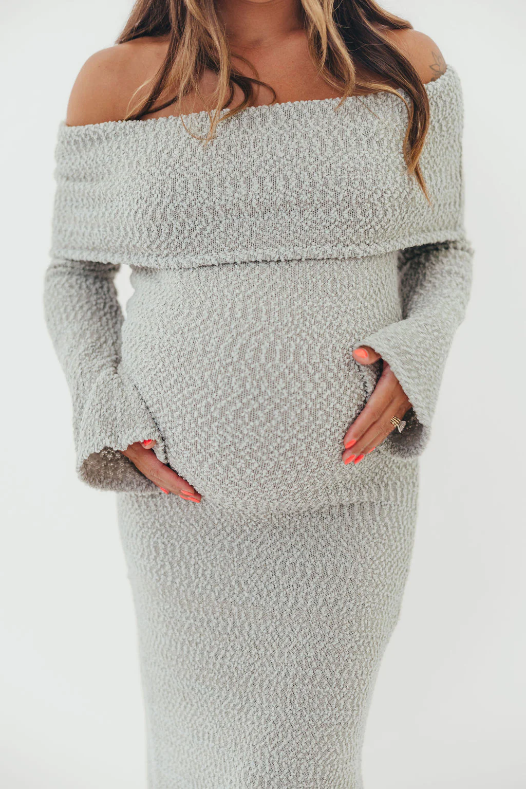 Nora Knit Maxi Dress in Dusty Sage - Bump Friendly - Image 20