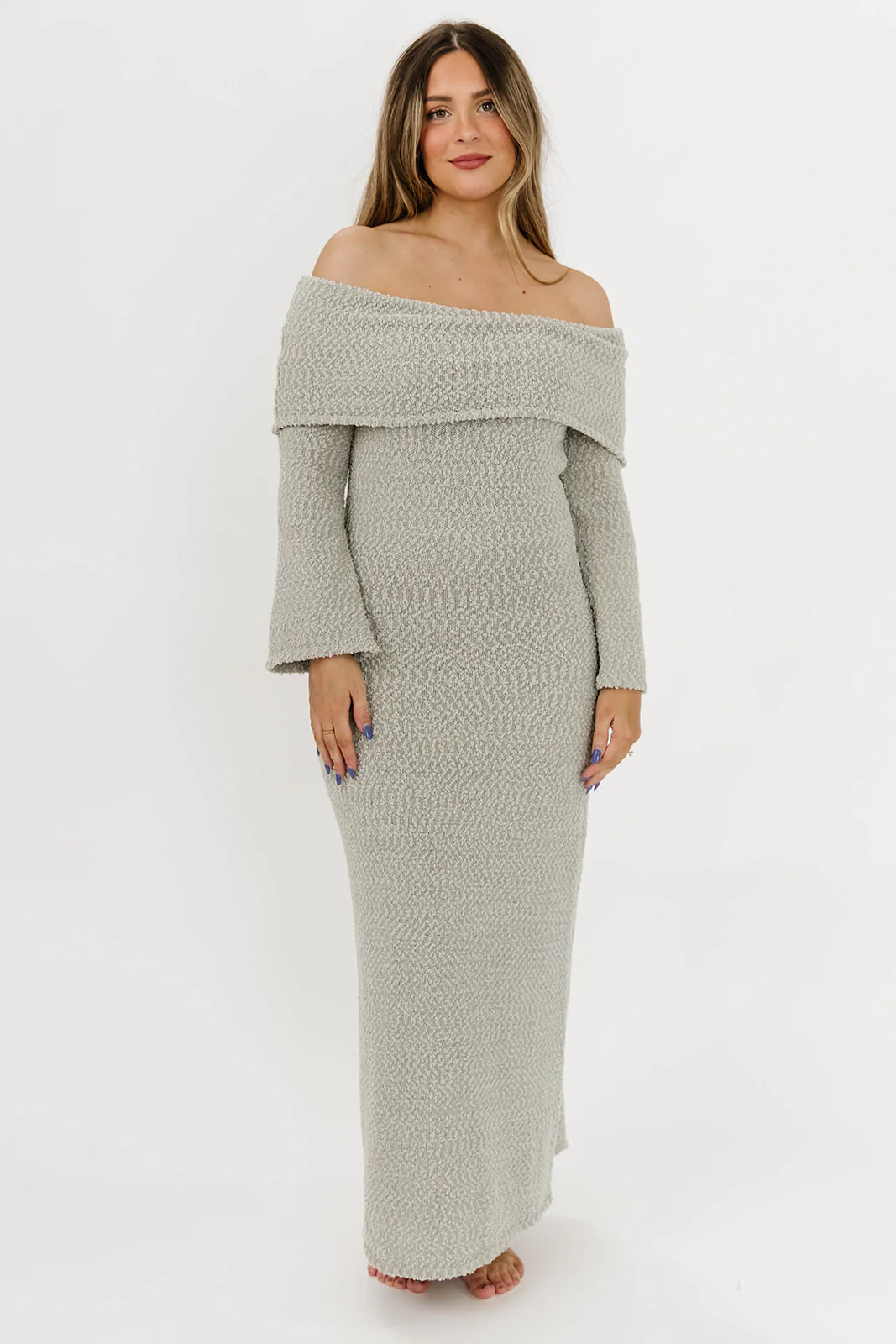 Nora Knit Maxi Dress in Dusty Sage - Bump Friendly - Image 6