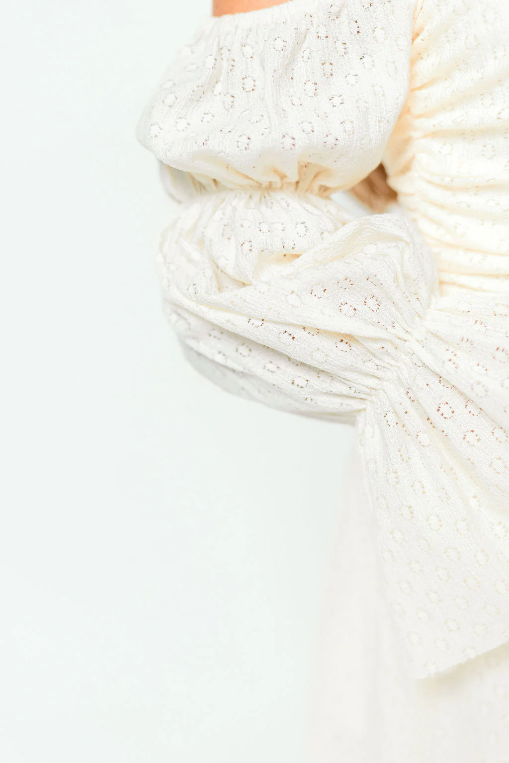Corrine Tiered Sleeve Maxi Dress in Ivory Cream - Image 10