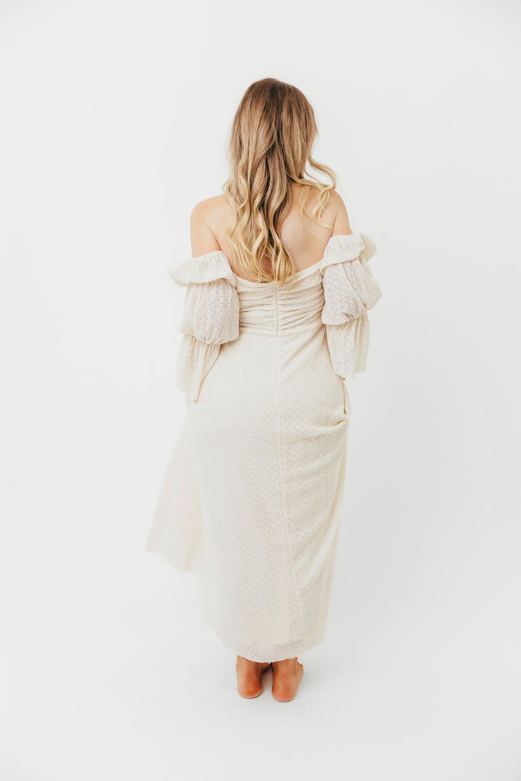 Corrine Tiered Sleeve Maxi Dress in Ivory Cream - Image 19