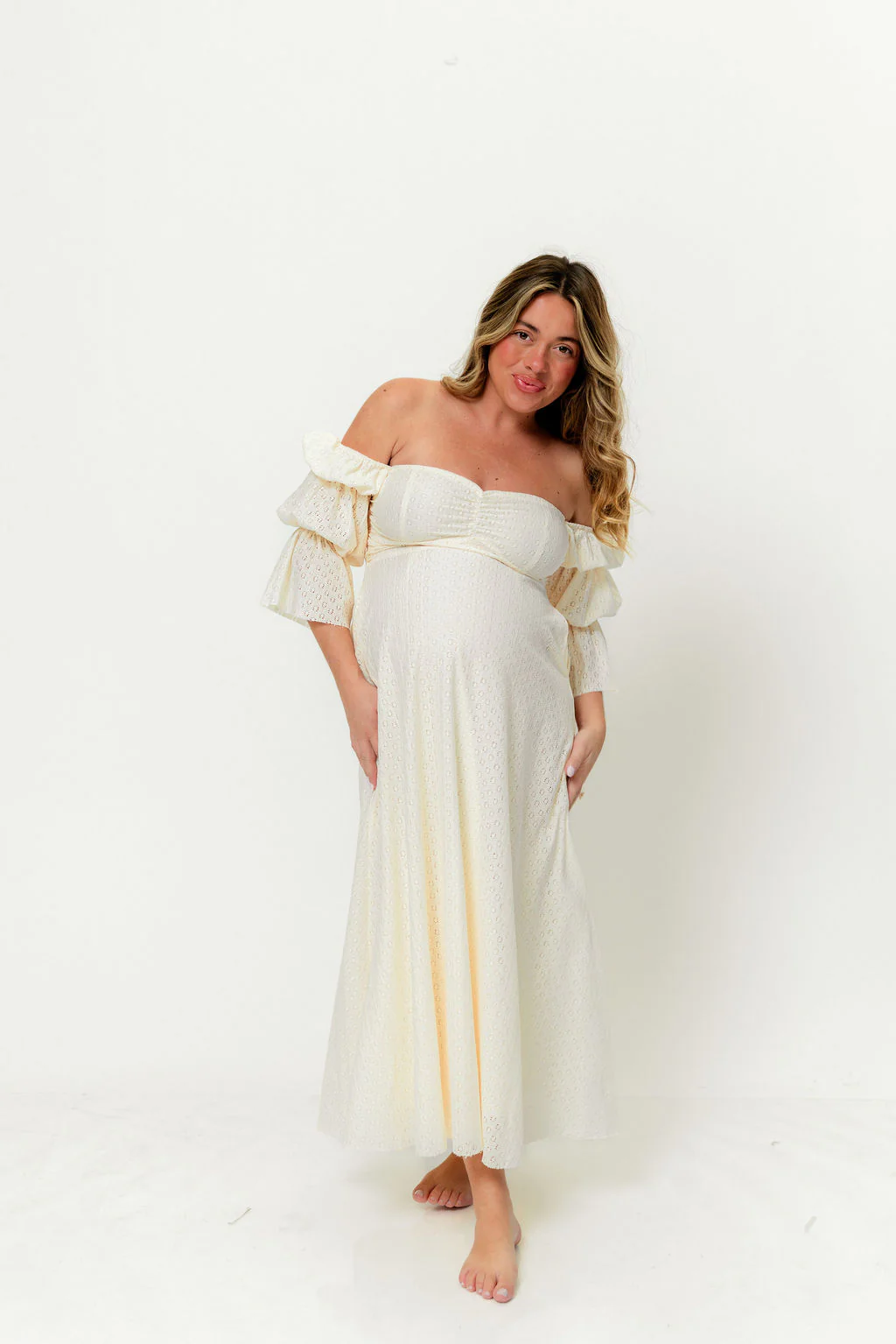 Corrine Tiered Sleeve Maxi Dress in Ivory Cream - Image 21