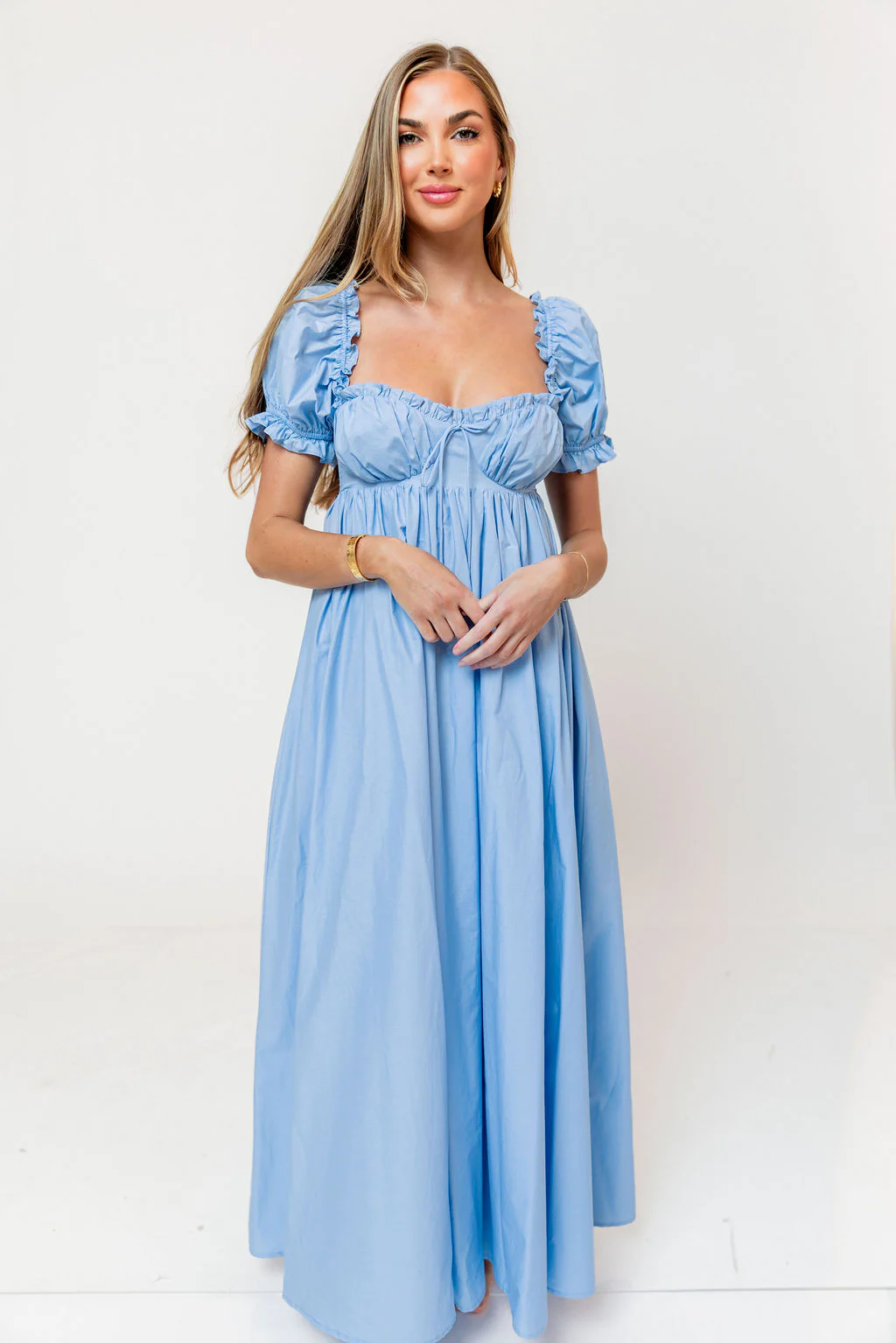 Olivia 100% Cotton Maxi Dress in Deep Blue - Bump Friendly - Image 17