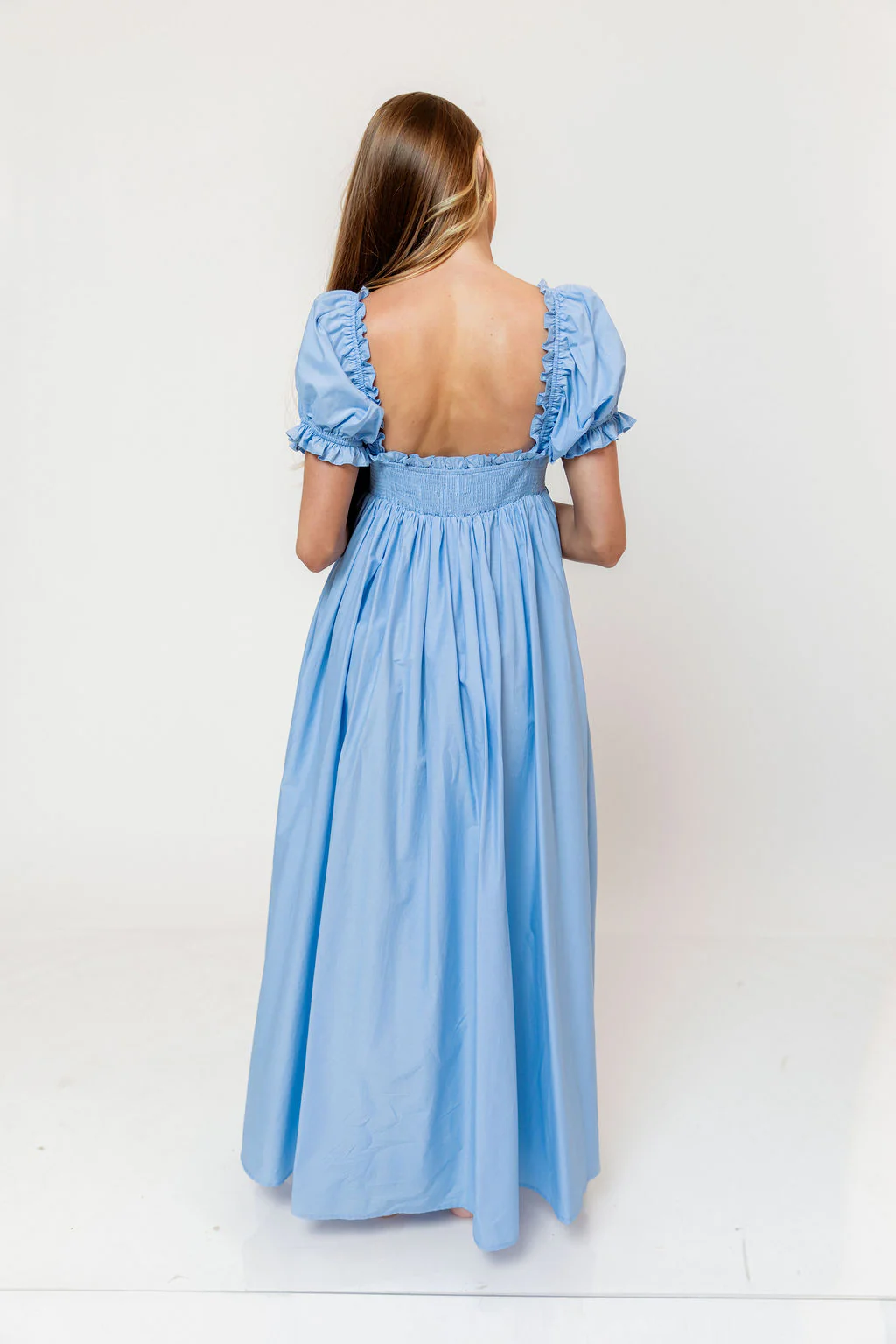 Olivia 100% Cotton Maxi Dress in Deep Blue - Bump Friendly - Image 20
