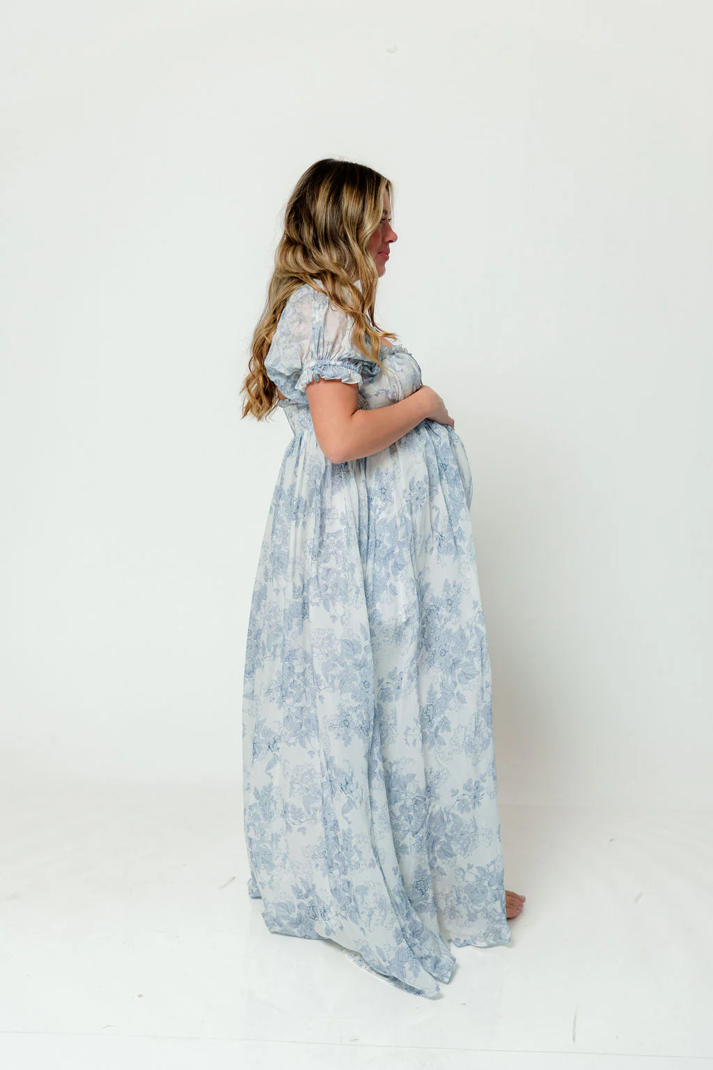 Olivia Maxi Dress in Blue Floral - Bump Friendly - Image 14