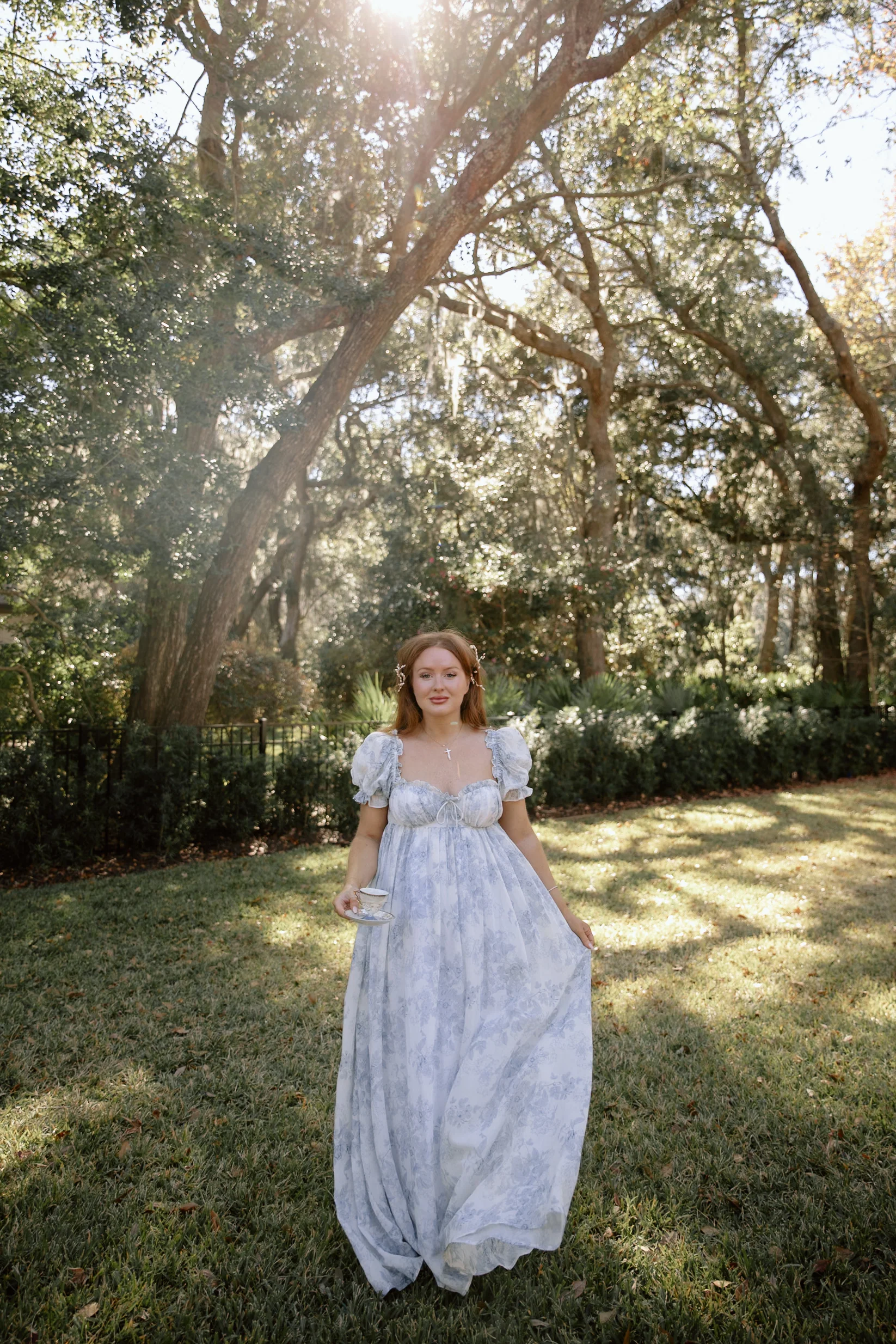 Olivia Maxi Dress in Blue Floral - Bump Friendly - Image 16