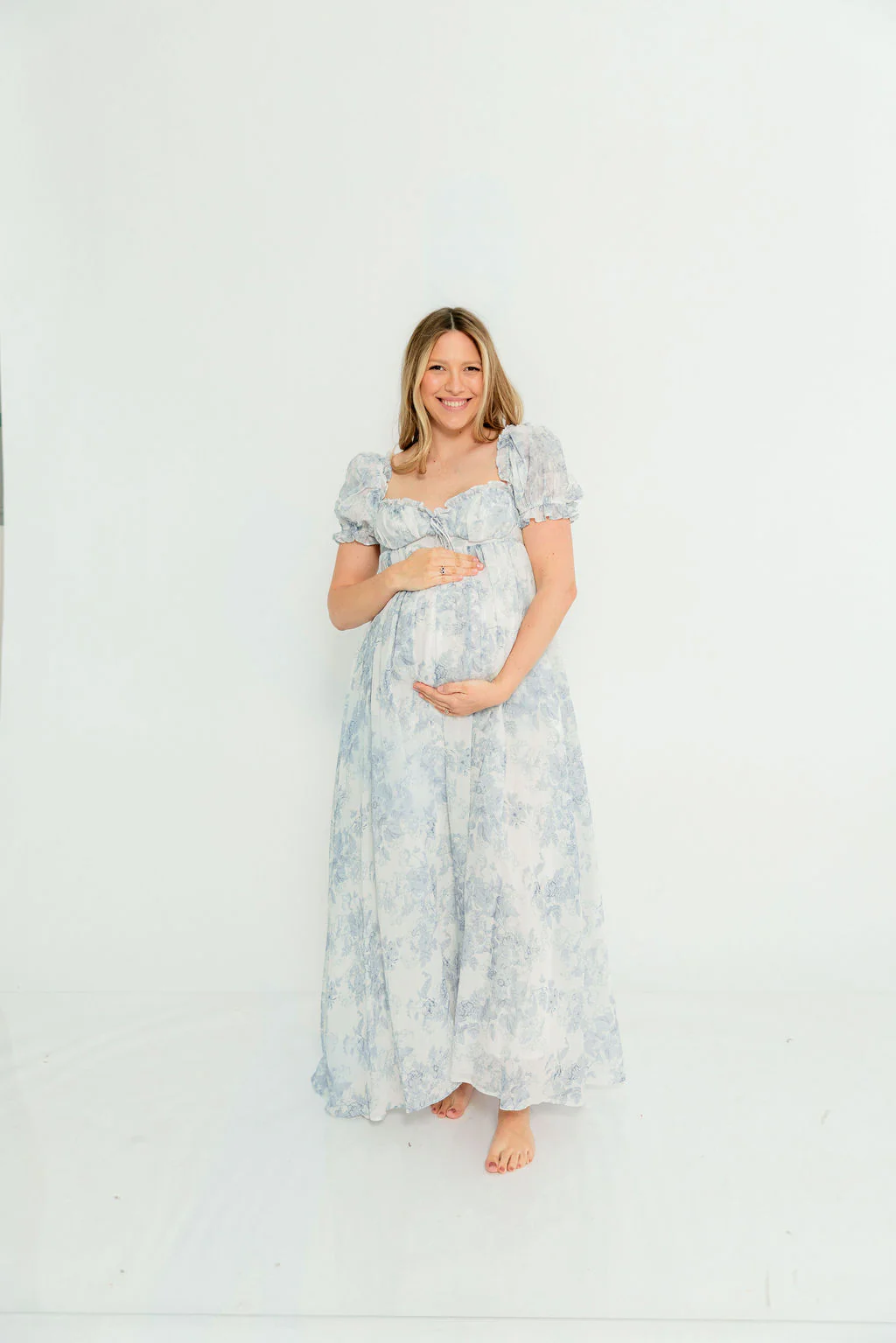 Olivia Maxi Dress in Blue Floral - Bump Friendly - Image 22