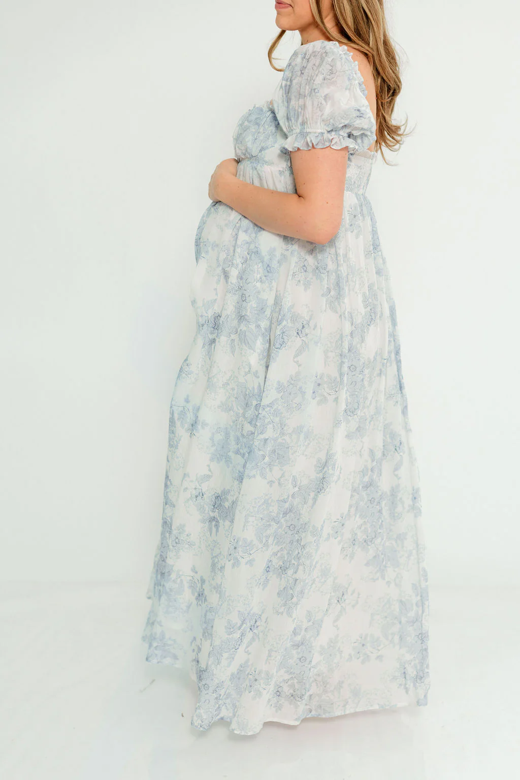Olivia Maxi Dress in Blue Floral - Bump Friendly - Image 23