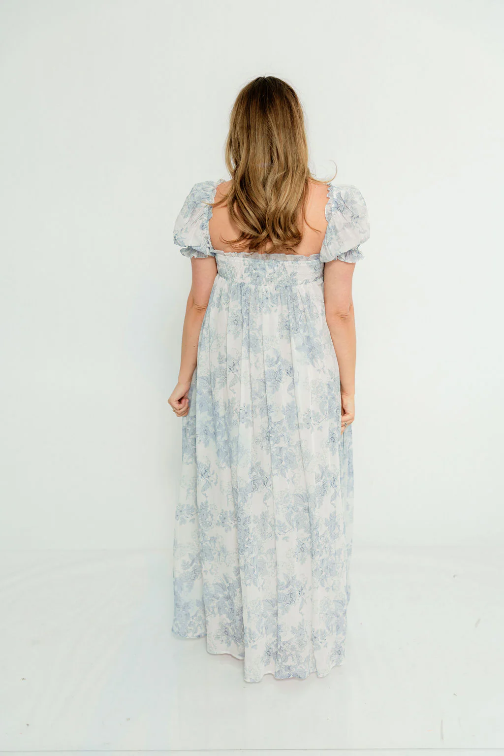 Olivia Maxi Dress in Blue Floral - Bump Friendly - Image 24