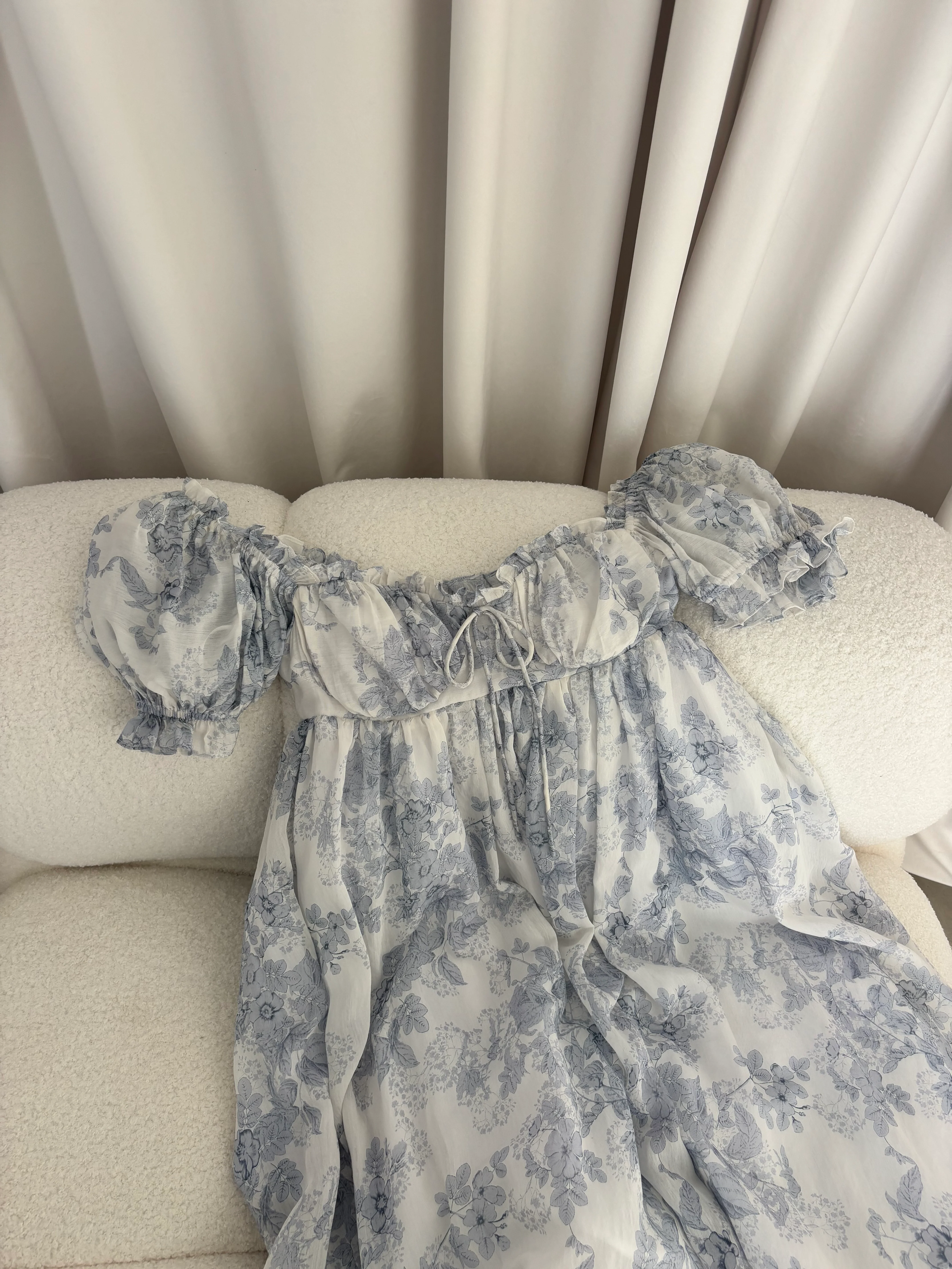 Olivia Maxi Dress in Blue Floral - Bump Friendly - Image 5