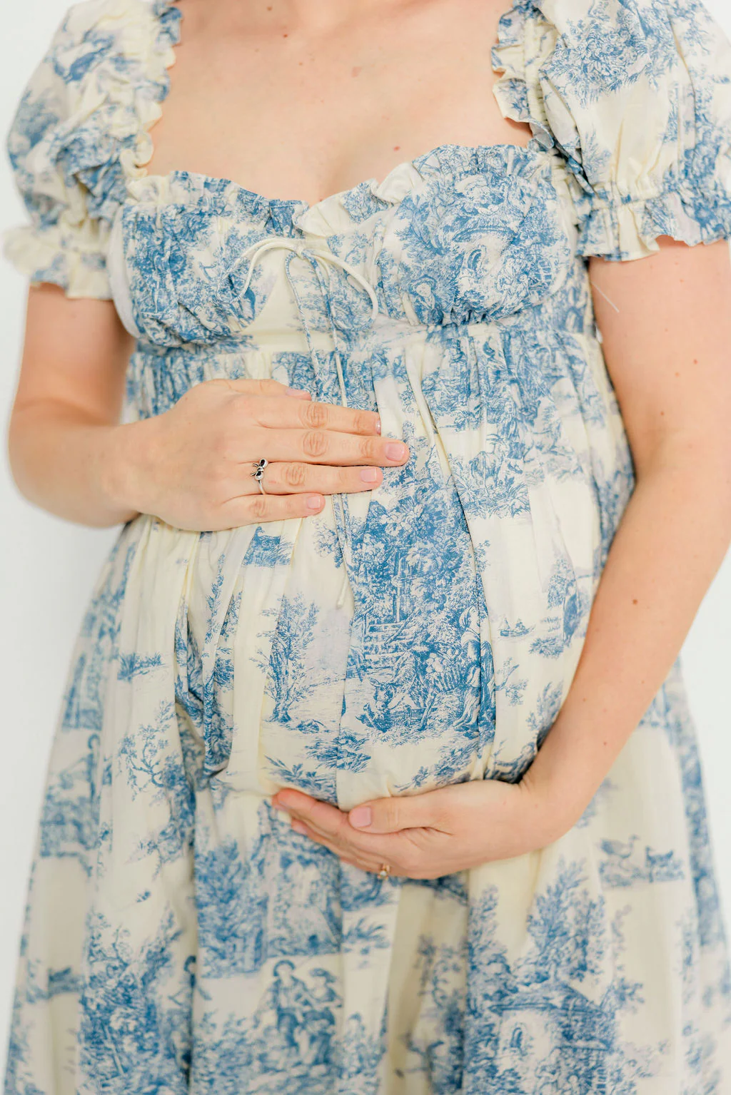 Olivia 100% Cotton Maxi Dress in Blue Toile - Bump Friendly - Image 23